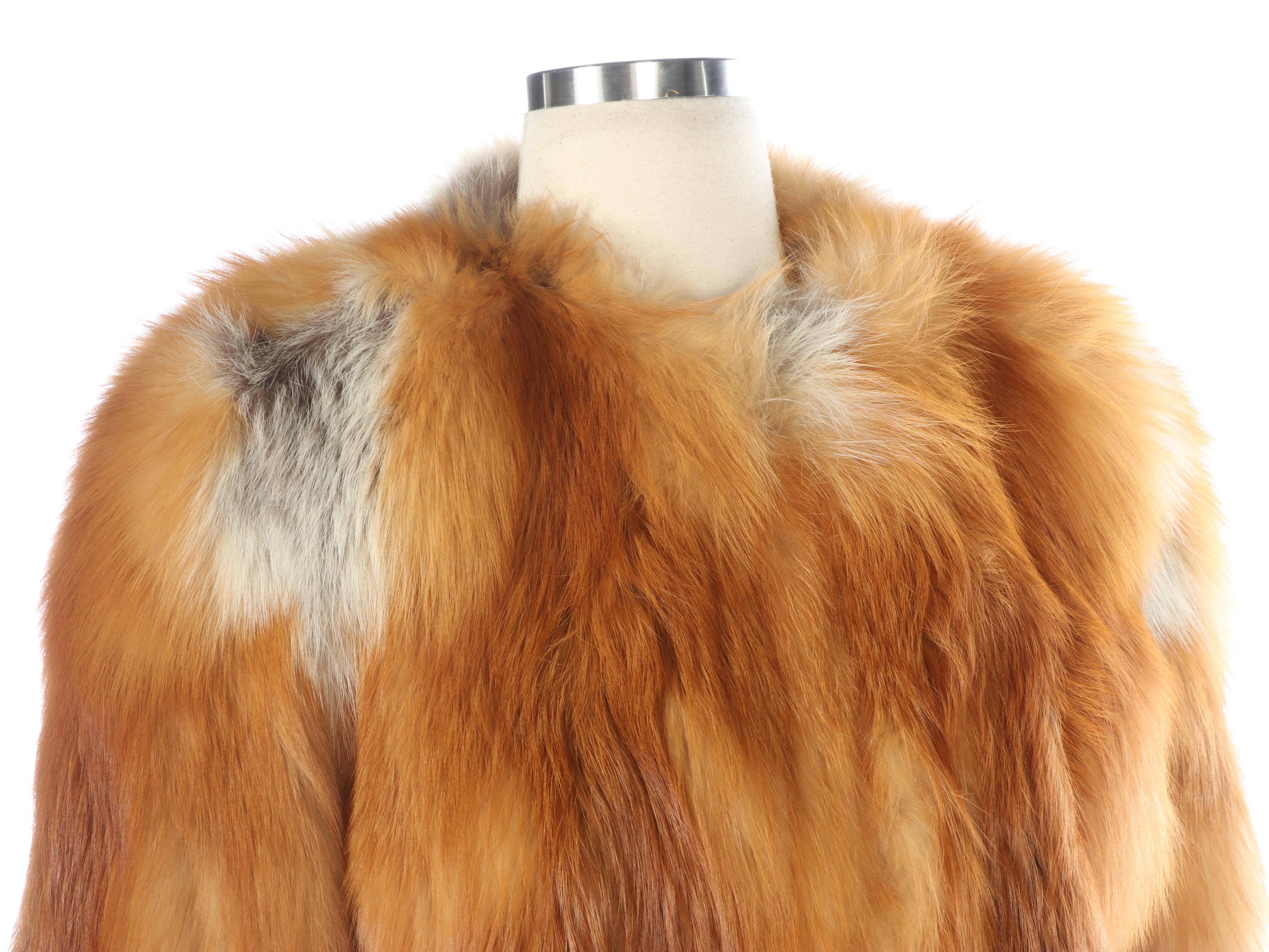 Red Fox Fur Jacket with Suede Paneling from Lowenthal's, Vintage