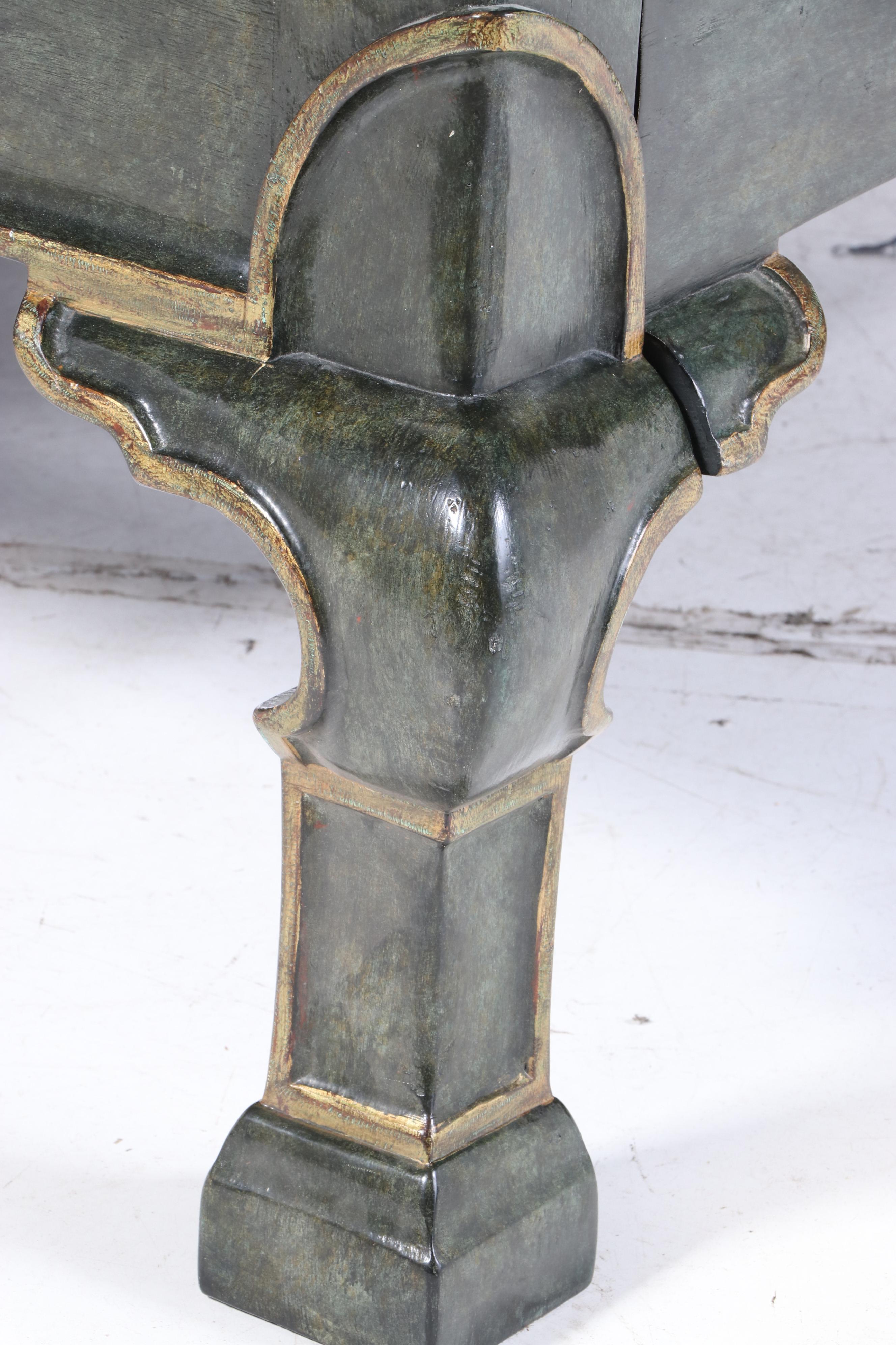 Michael Taylor Designs Painted and Parcel-Gilt King Size "Italian" Bed Frame