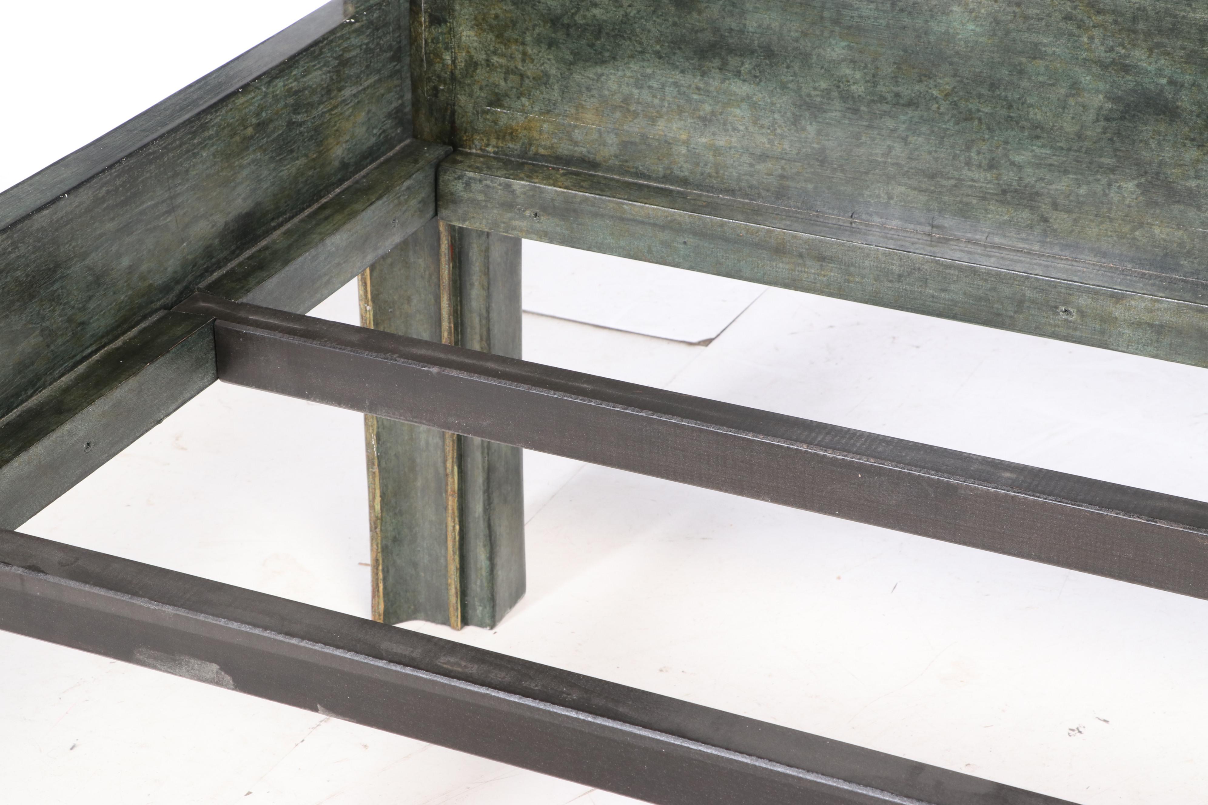 Michael Taylor Designs Painted and Parcel-Gilt King Size "Italian" Bed Frame