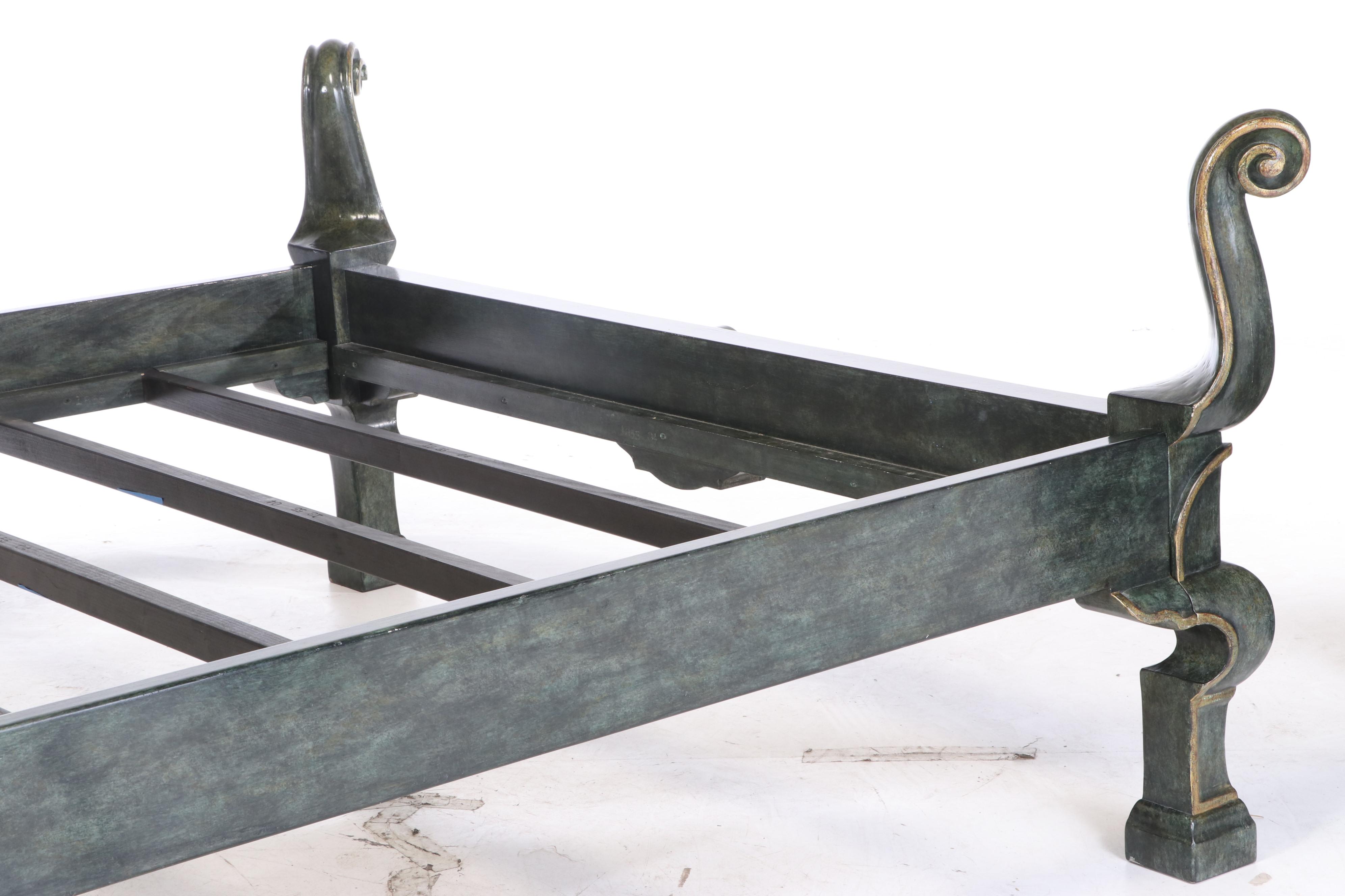 Michael Taylor Designs Painted and Parcel-Gilt King Size "Italian" Bed Frame