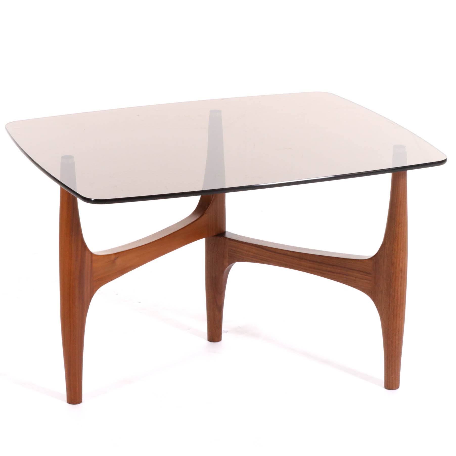 Stefano Bigi for Roche Bobois "Maya" Walnut and Glass End Table