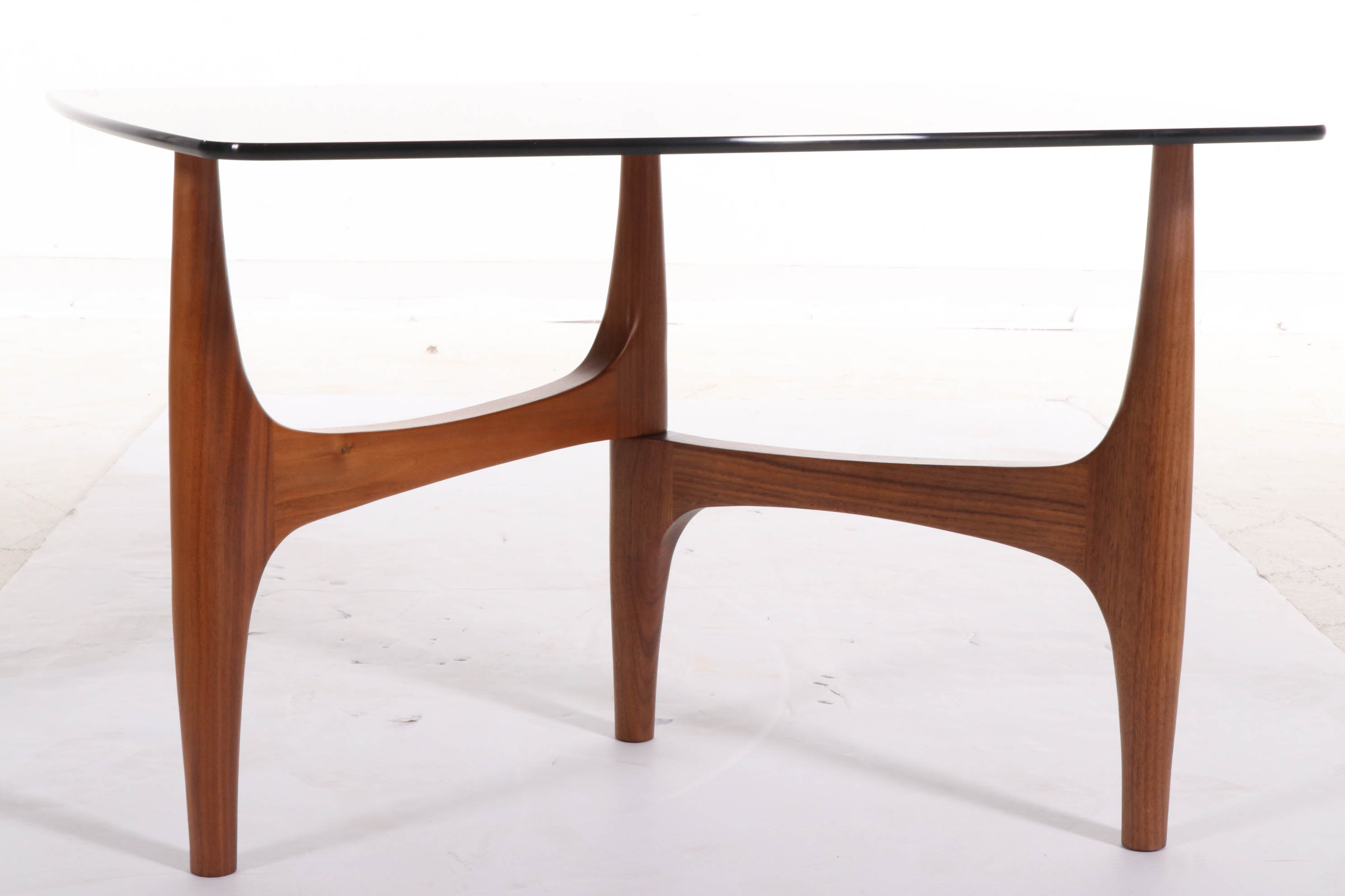 Stefano Bigi for Roche Bobois "Maya" Walnut and Glass End Table