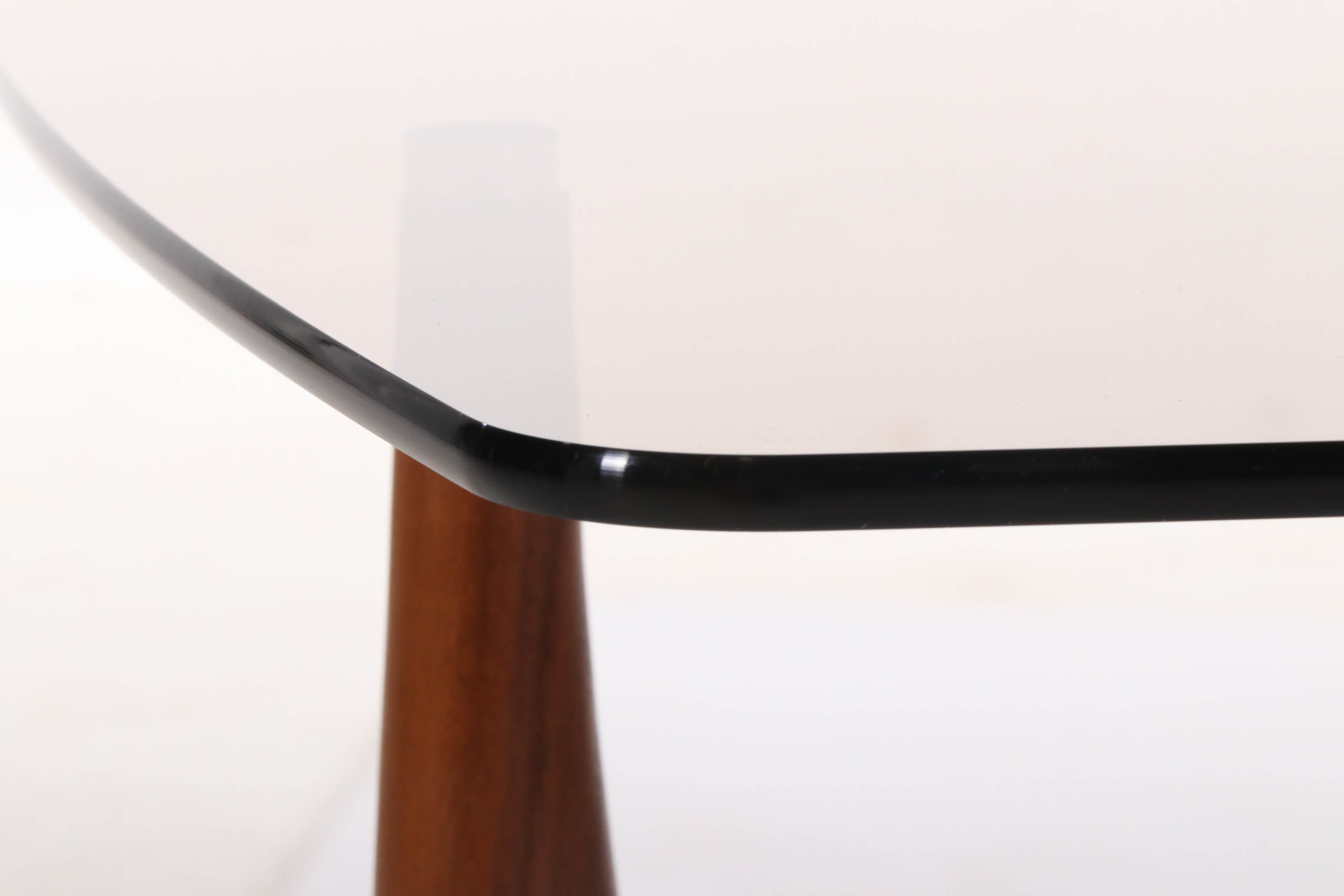 Stefano Bigi for Roche Bobois "Maya" Walnut and Glass End Table