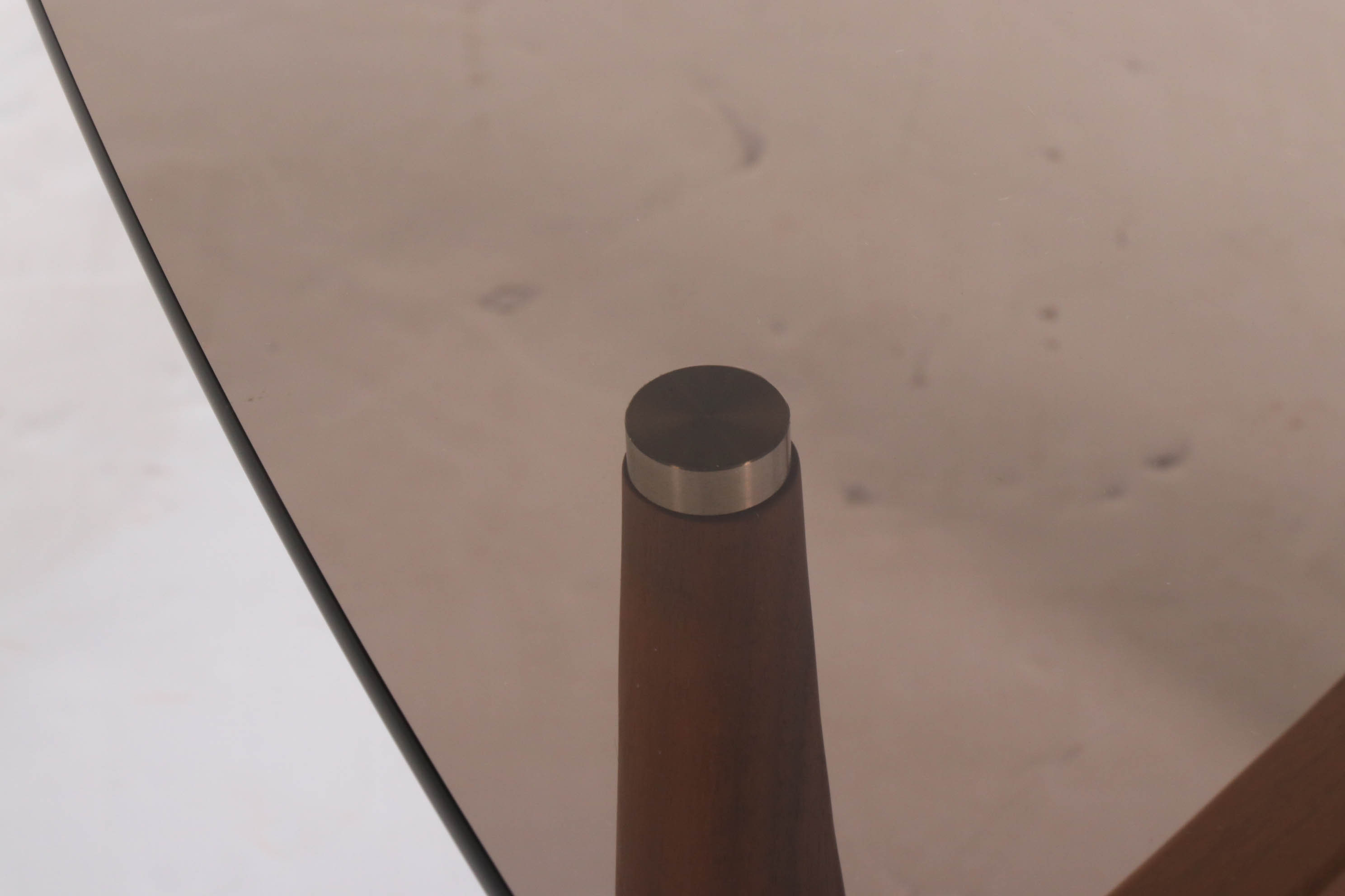 Stefano Bigi for Roche Bobois "Maya" Walnut and Glass End Table