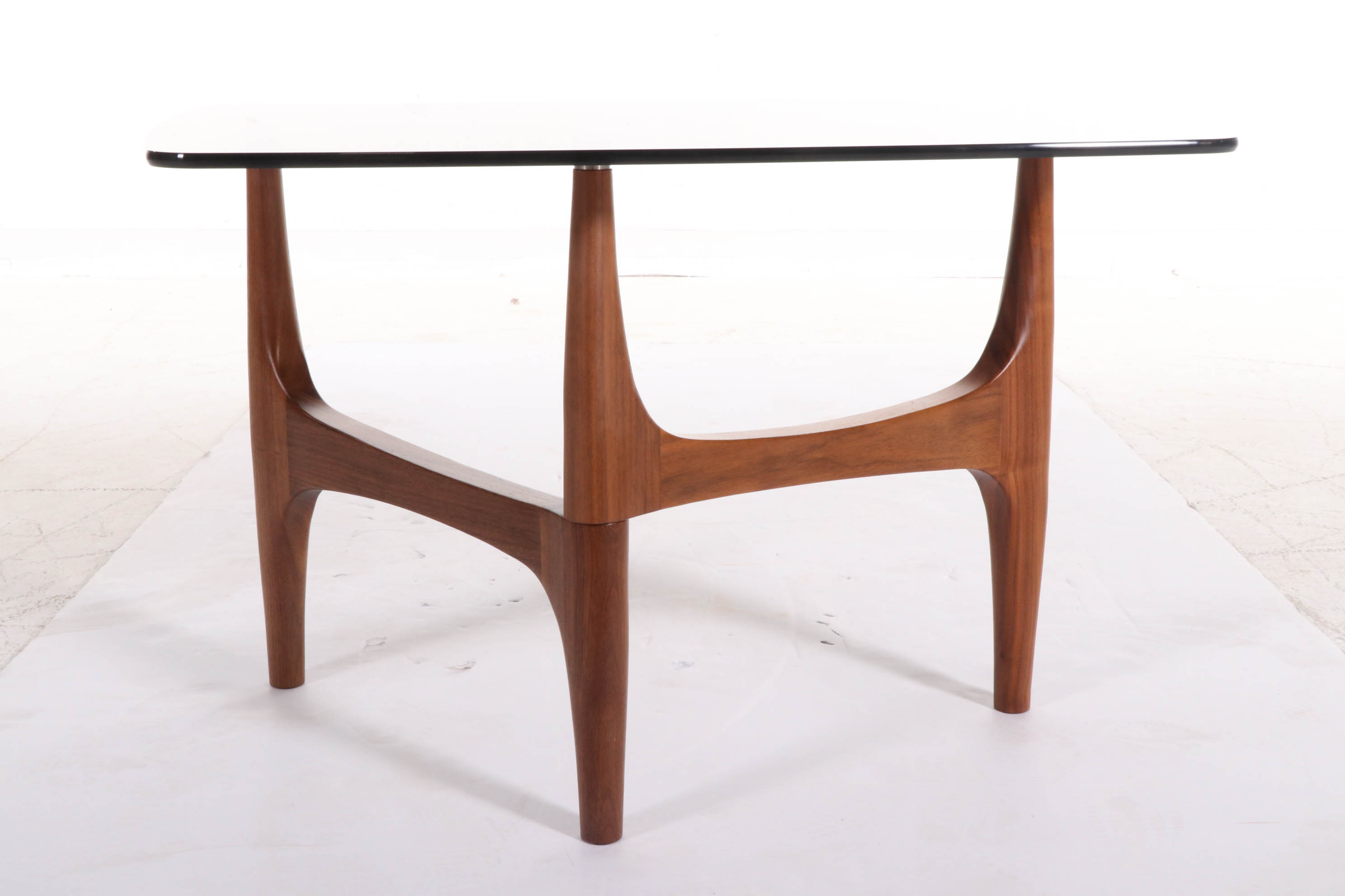 Stefano Bigi for Roche Bobois "Maya" Walnut and Glass End Table