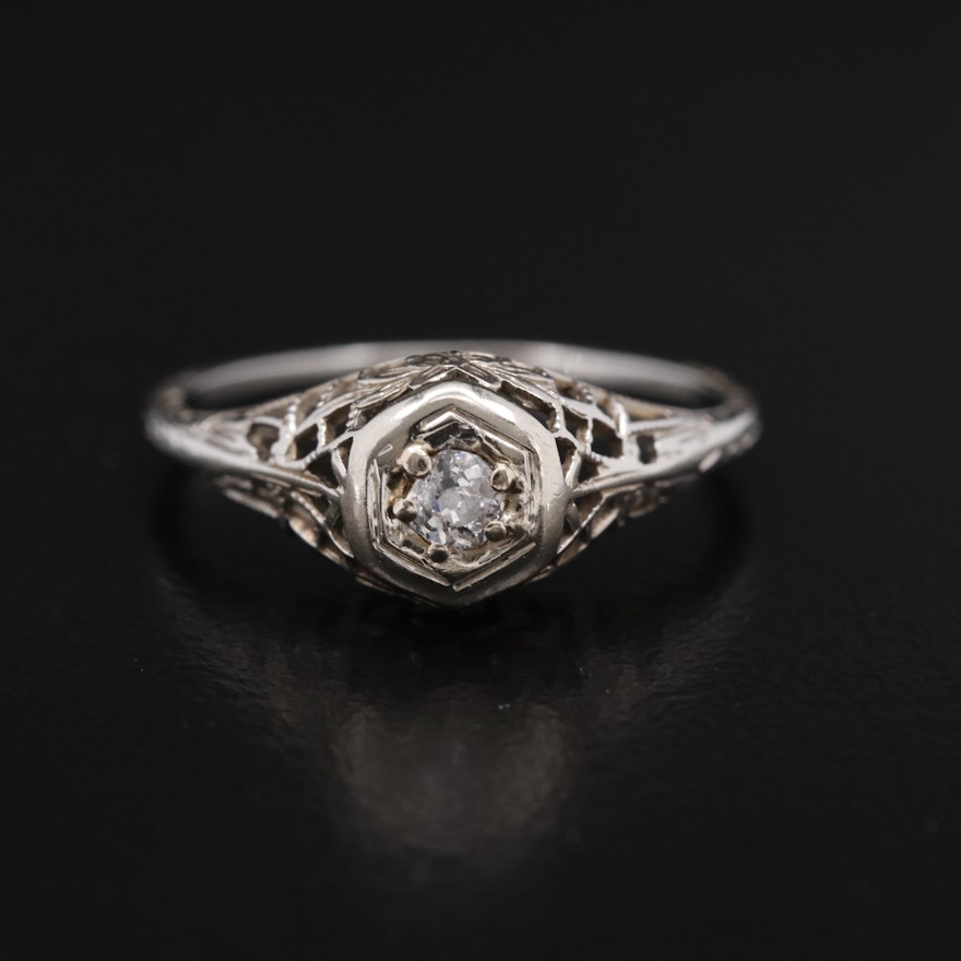 Art Deco 18K Diamond Ring