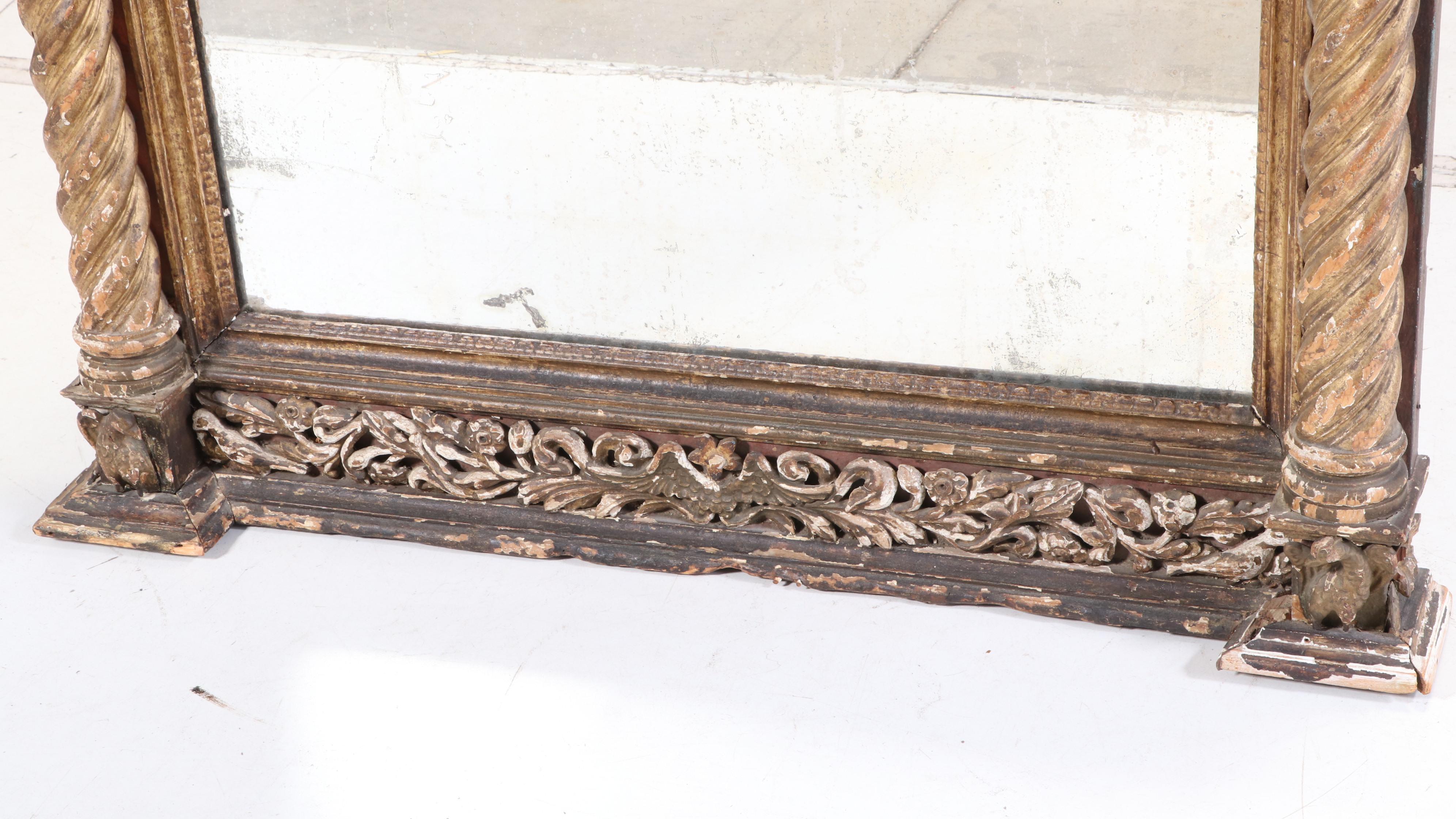 Portuguese Baroque "Eye of Providence" Giltwood Mirror, Circa 1780