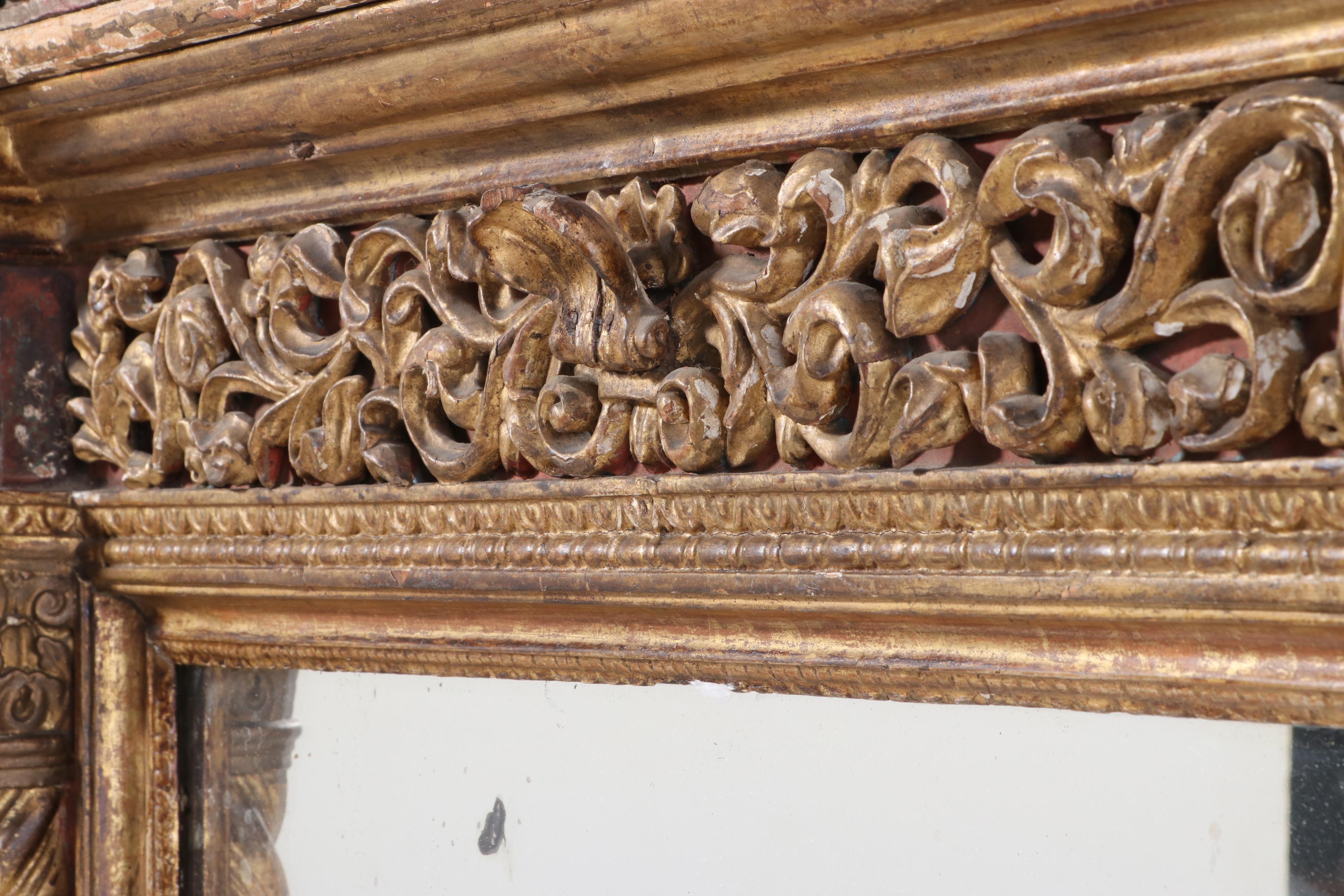 Portuguese Baroque "Eye of Providence" Giltwood Mirror, Circa 1780