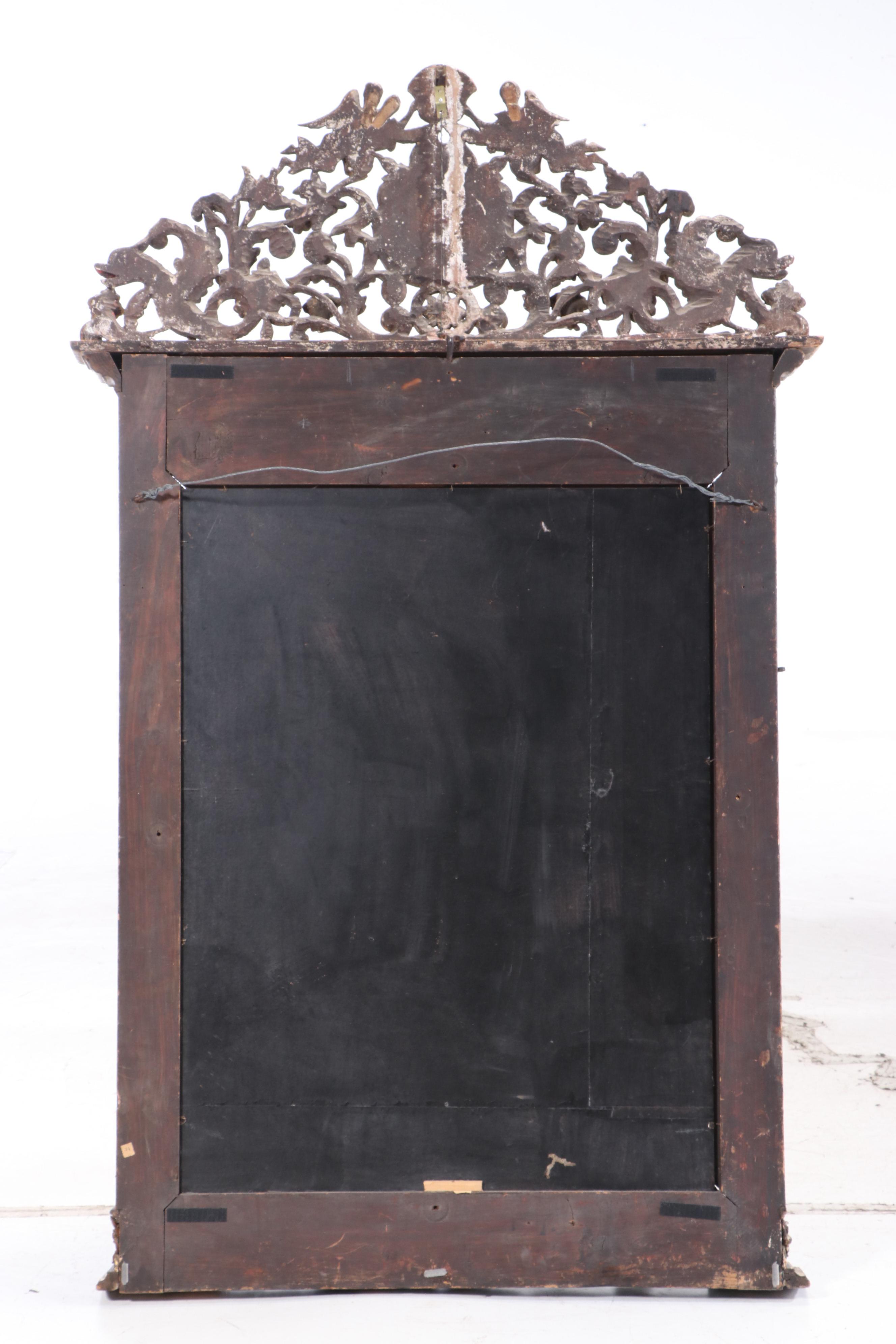 Portuguese Baroque "Eye of Providence" Giltwood Mirror, Circa 1780