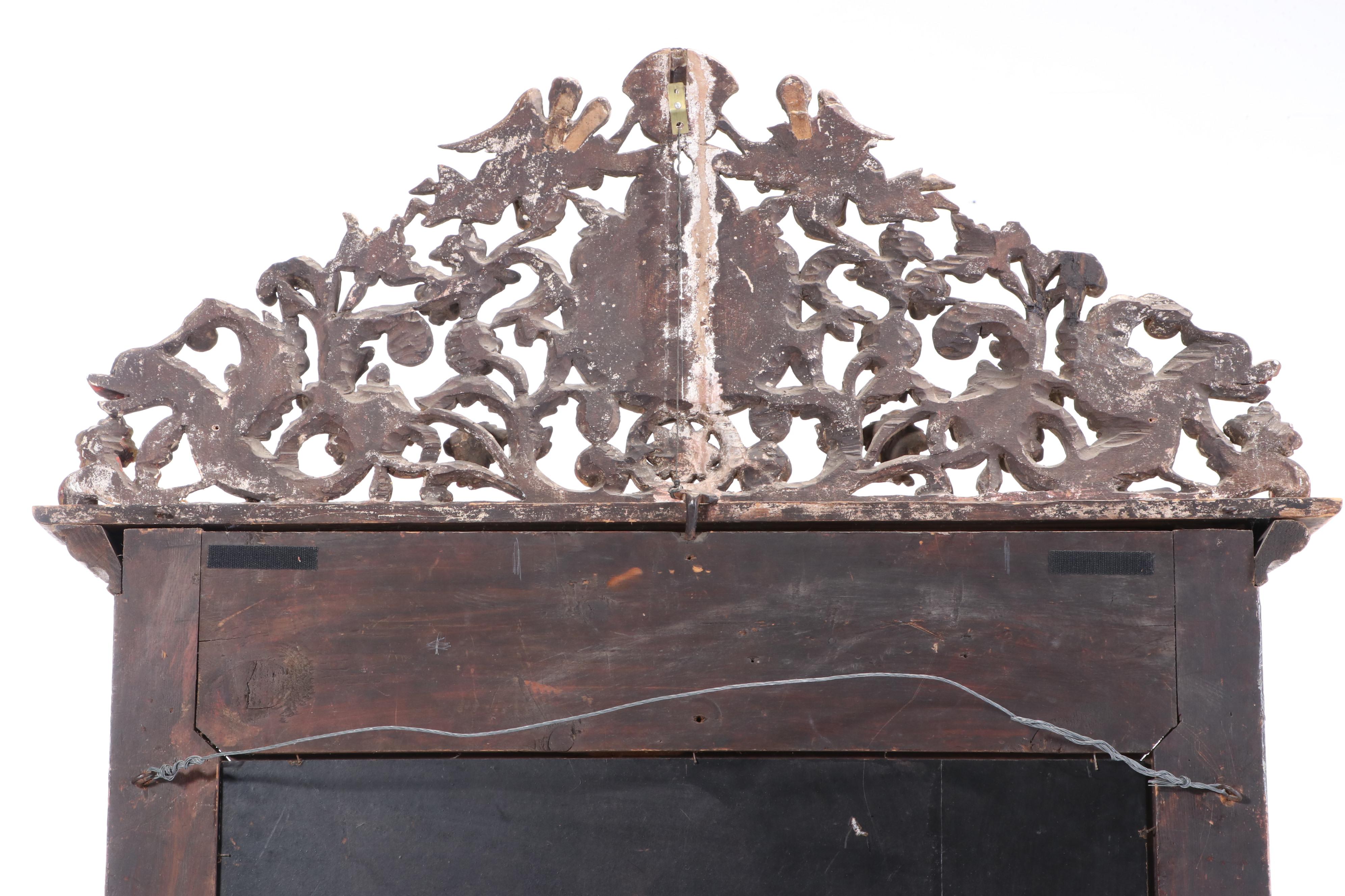 Portuguese Baroque "Eye of Providence" Giltwood Mirror, Circa 1780