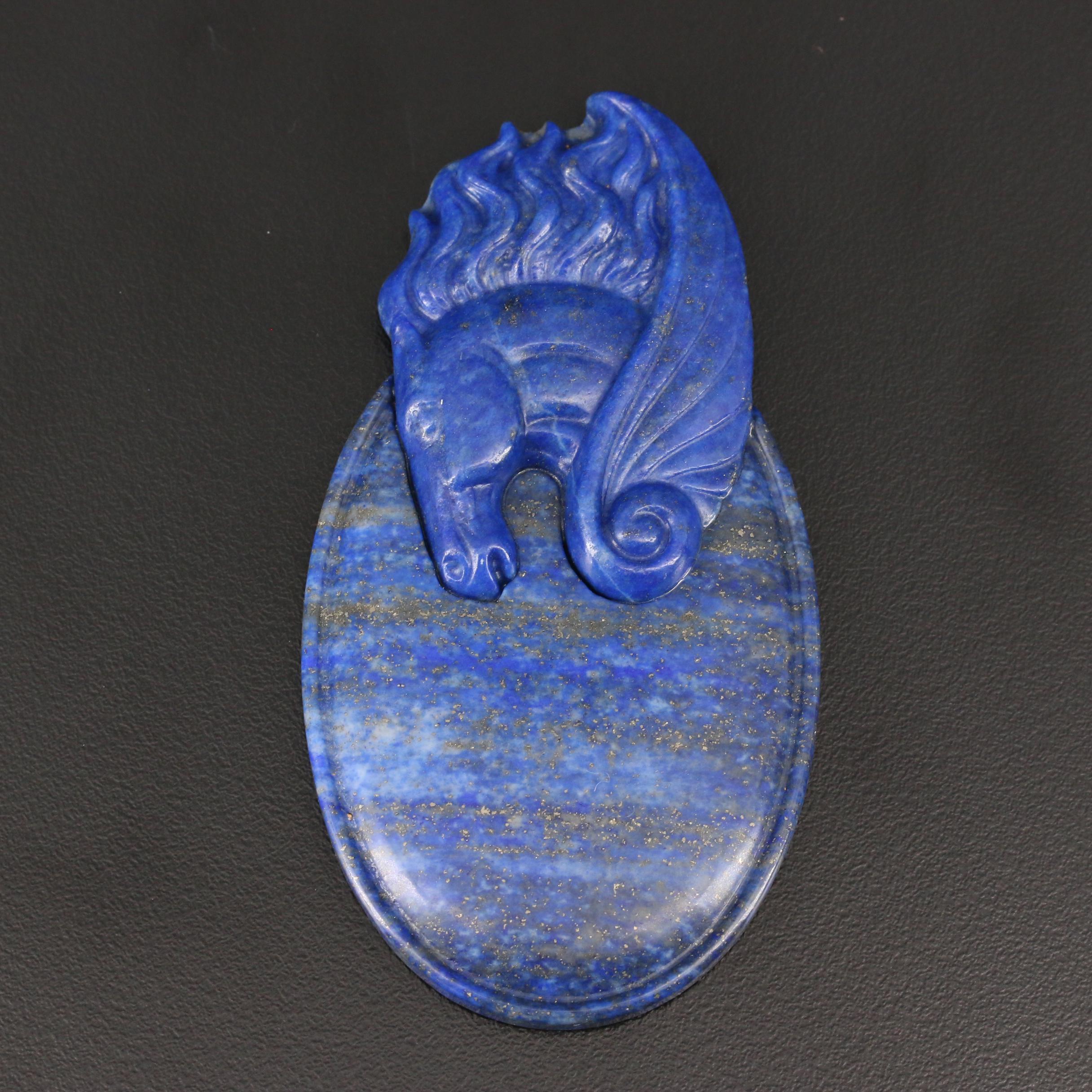 Loose Lapis Lazuli with Horse Carving