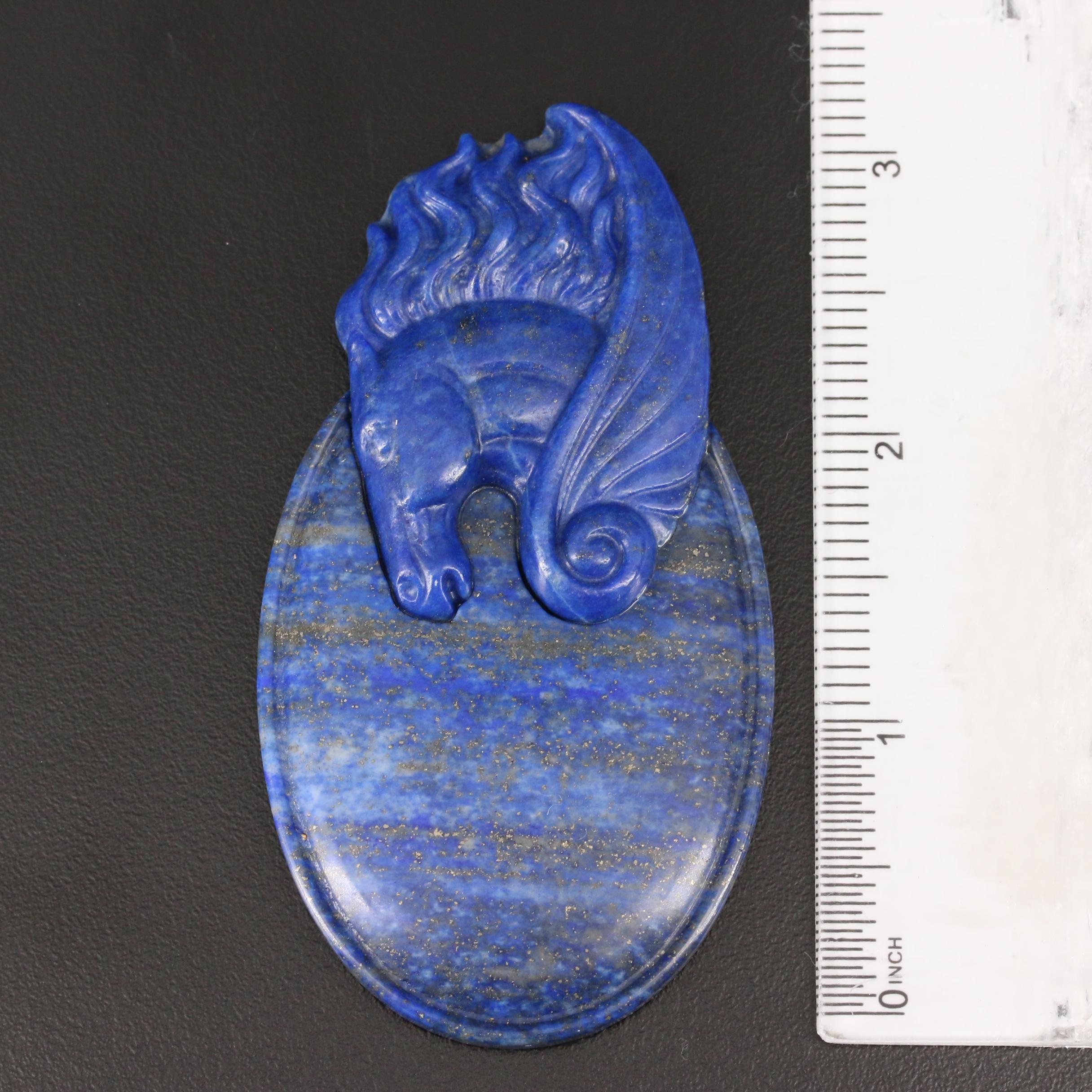 Loose Lapis Lazuli with Horse Carving
