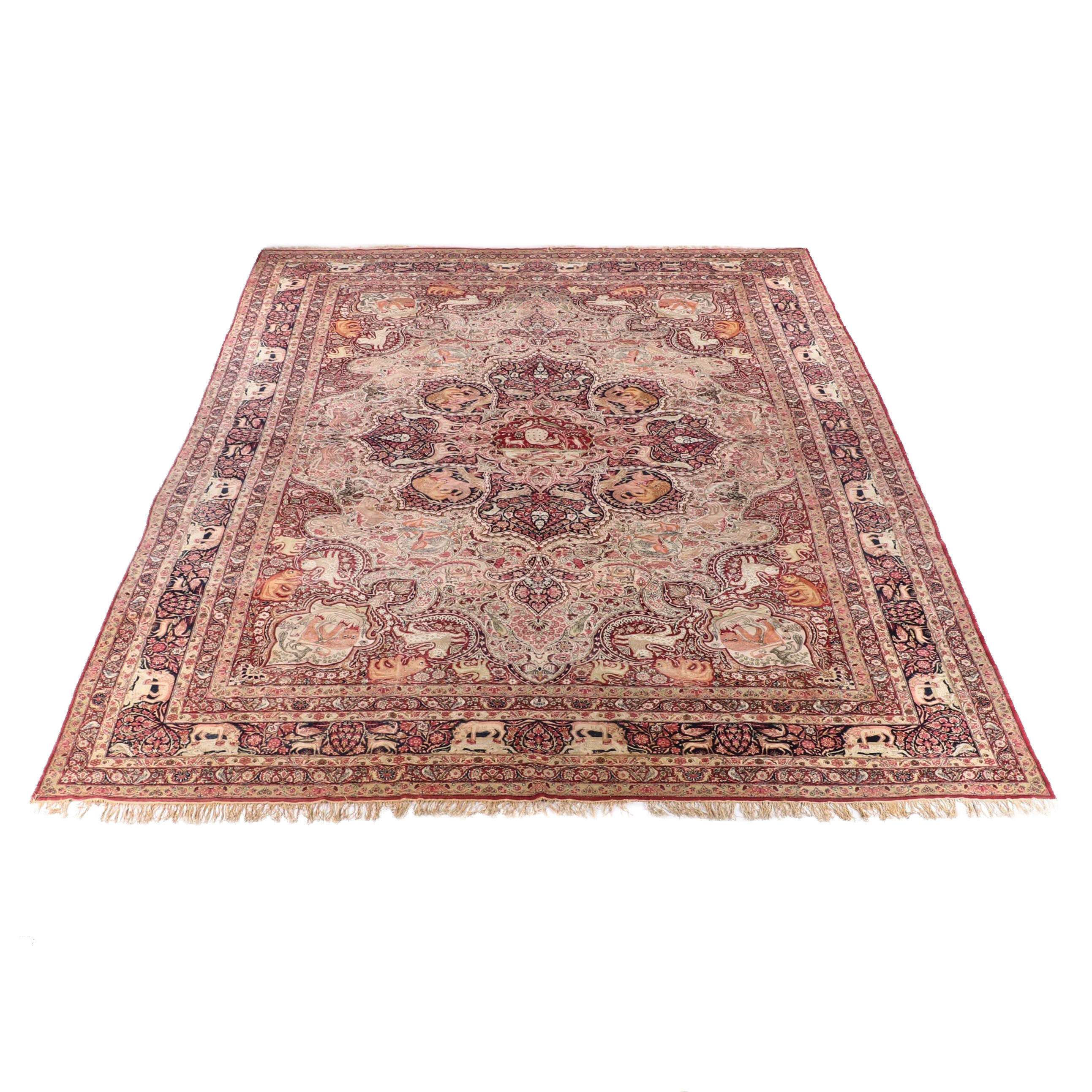 13'11 x 20'5 Lavar Kerman Southeast Persian Pictorial Carpet, circa 1890