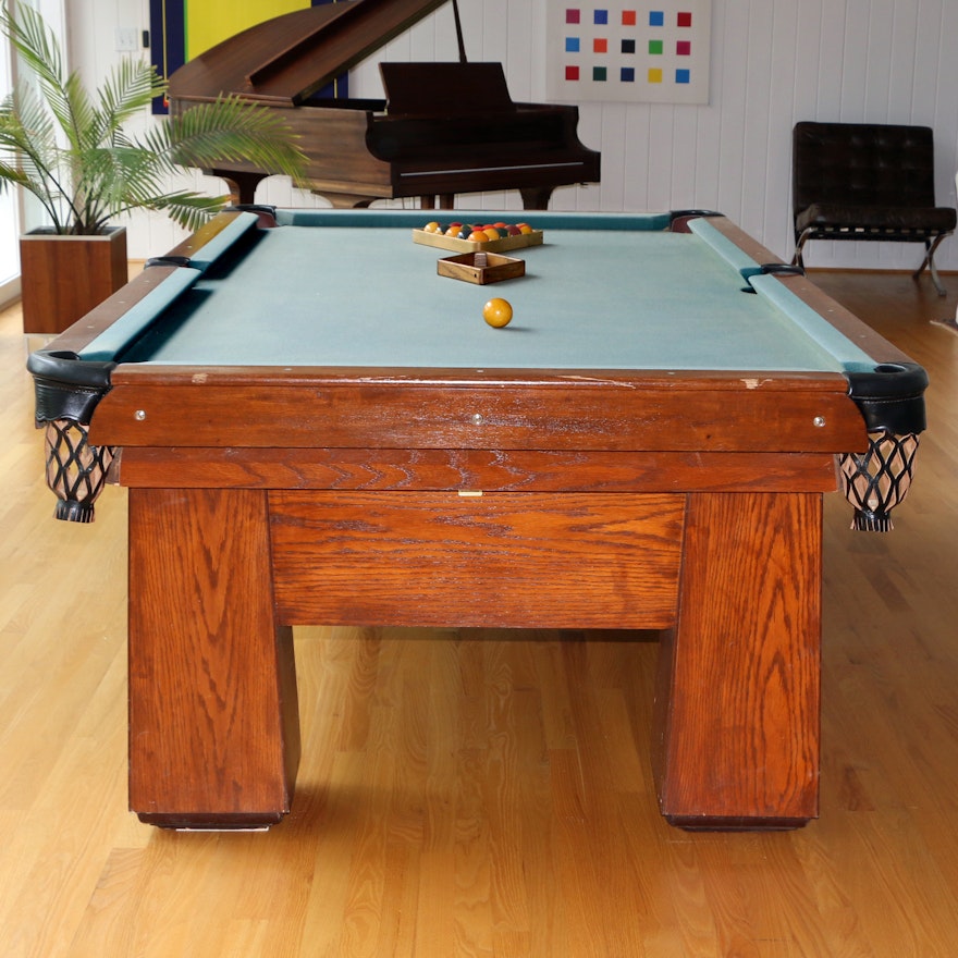 Brunswick Balke Collender Co. Monarch Cushion Billiards Table with Accessories