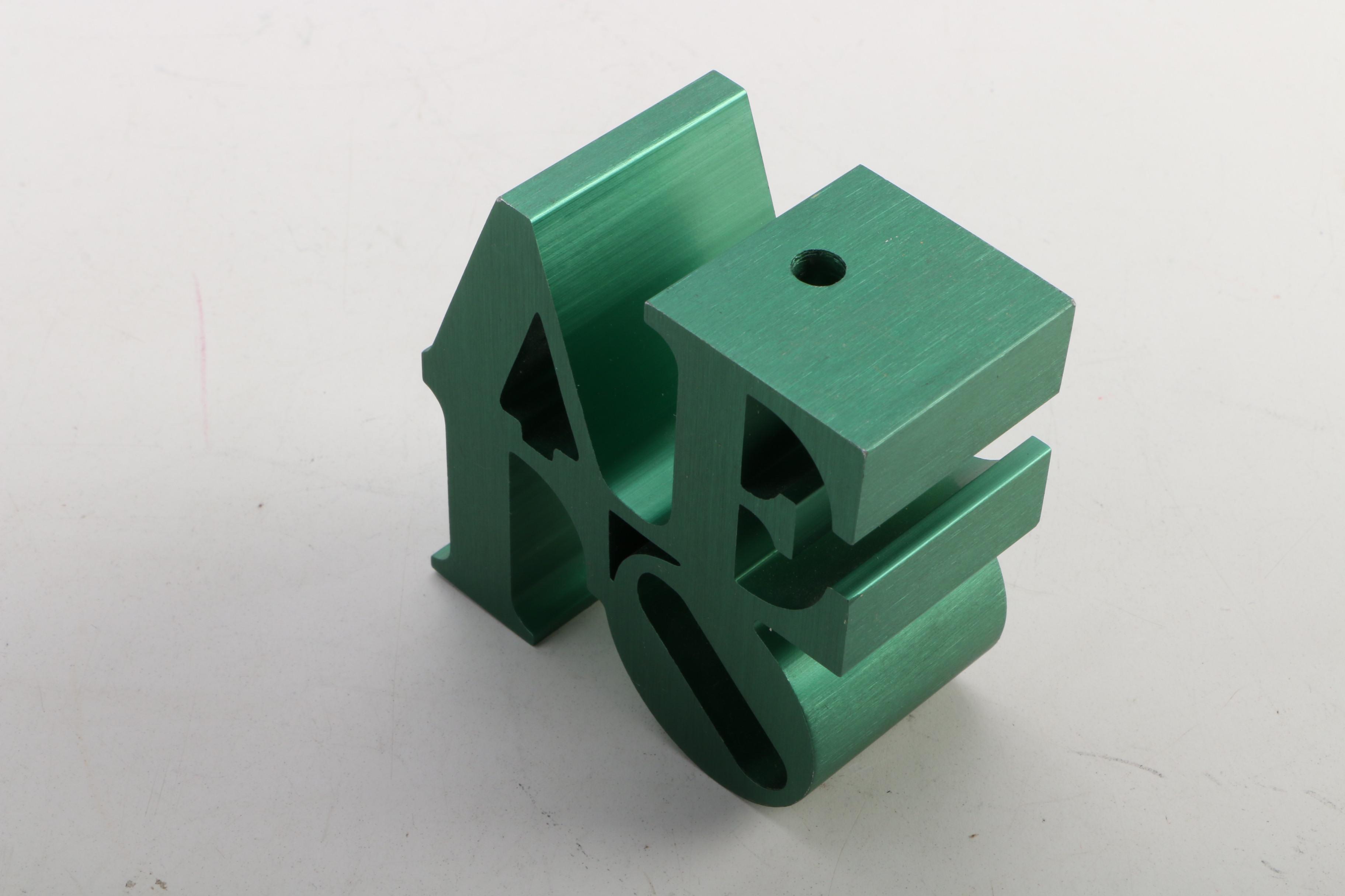 Brushed Metal "Love" Paperweight After Robert Indiana