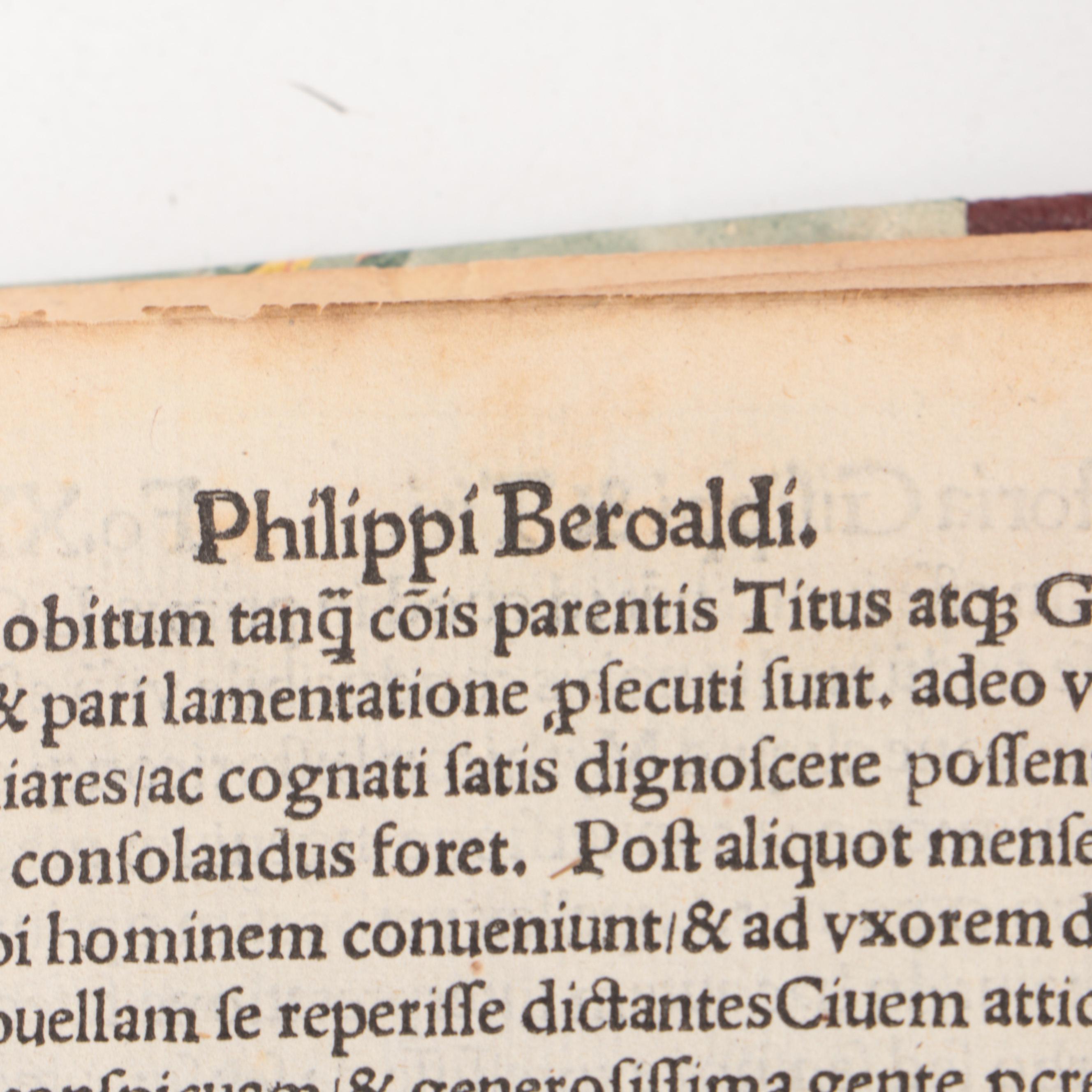 "Orationes et Carmina" by Beroaldus with "De Officiis" by Cicero, 1499 and 1560