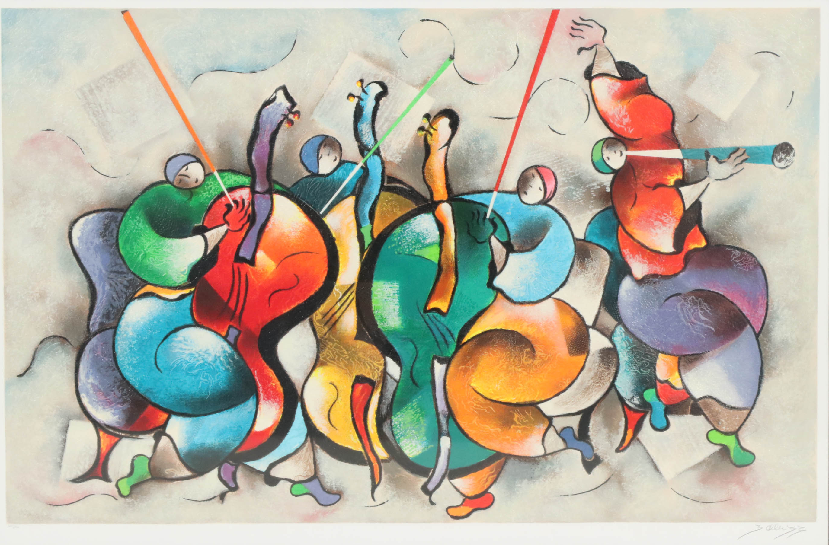 David Schluss Serigraph "Quartet", 1999