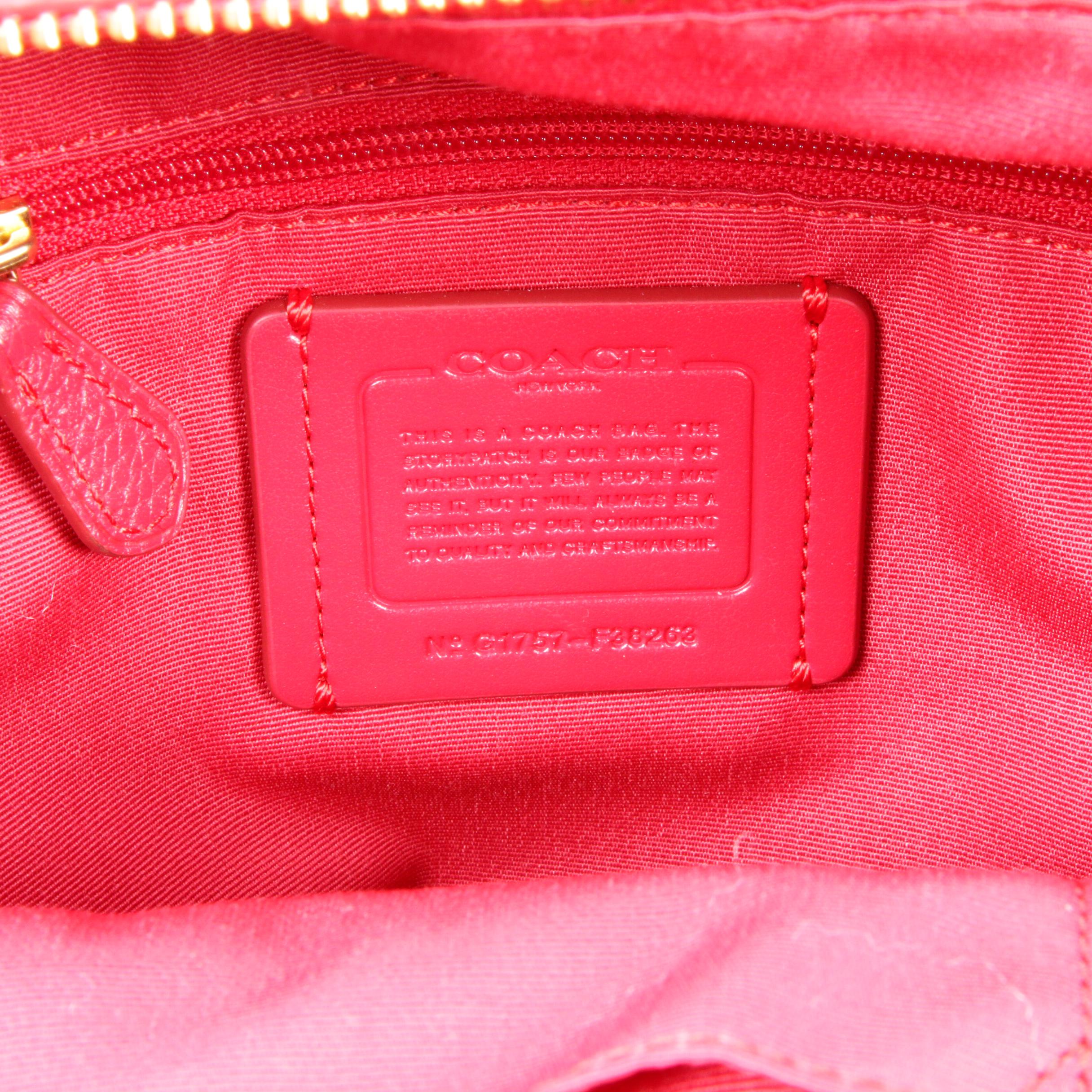 Coach Mini Charlie Backpack in Red Pebbled Leather