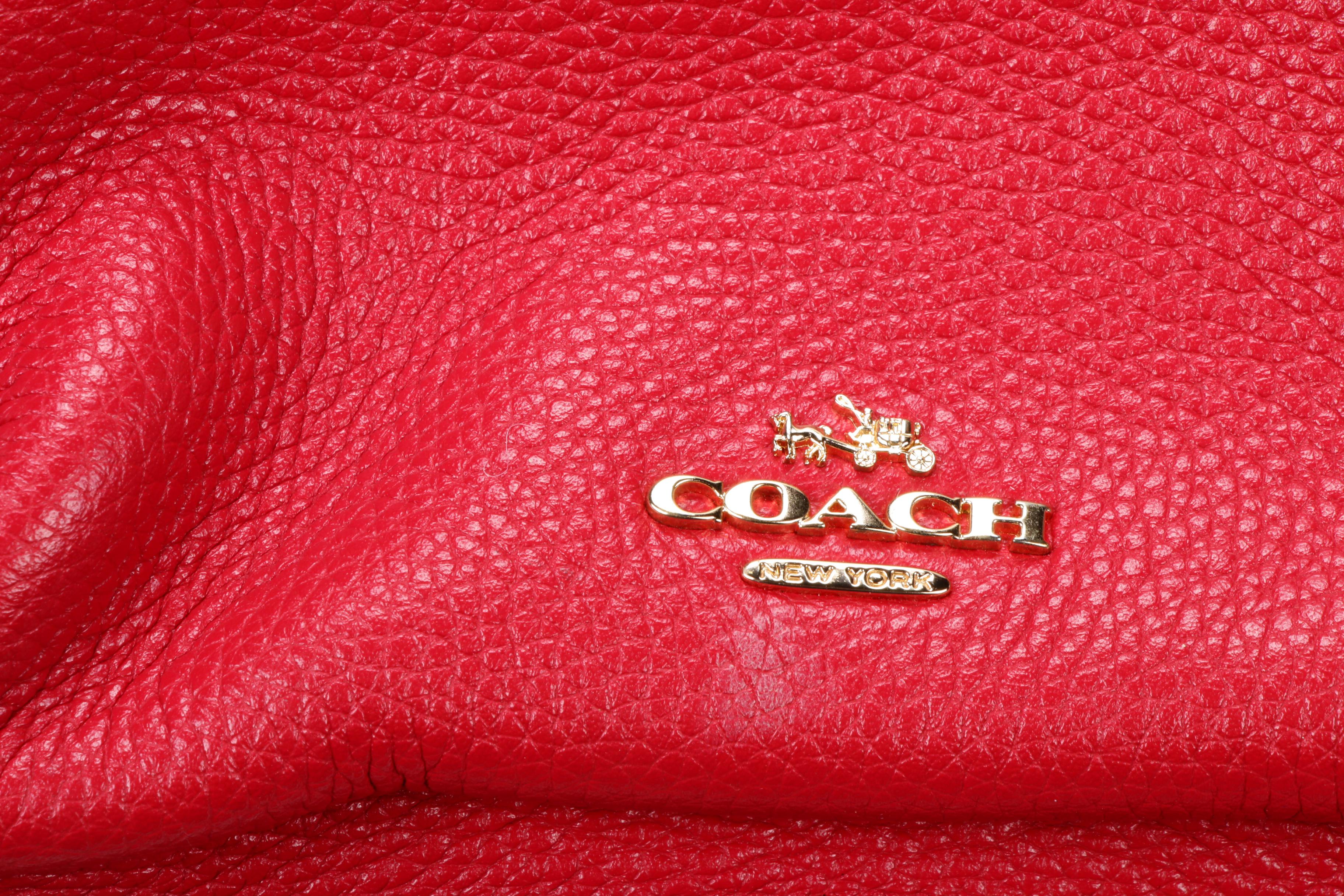 Coach Mini Charlie Backpack in Red Pebbled Leather