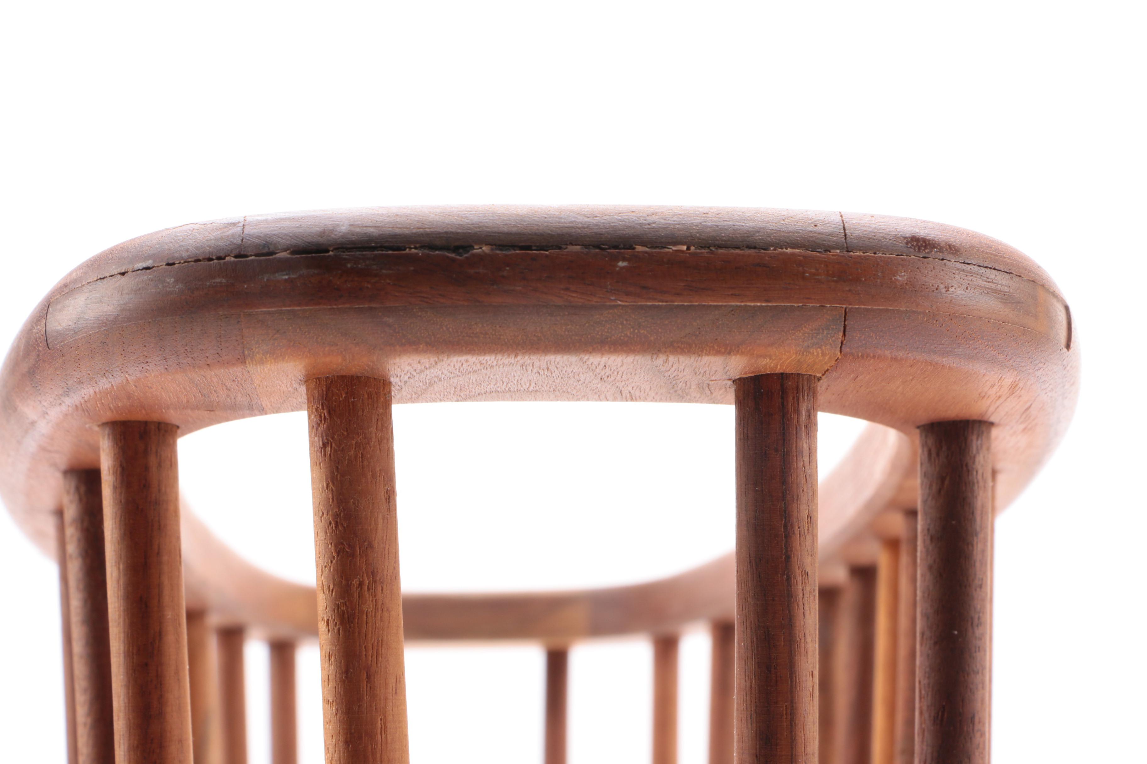 Mid Century Modern Spindle Walnut Magazine Rack