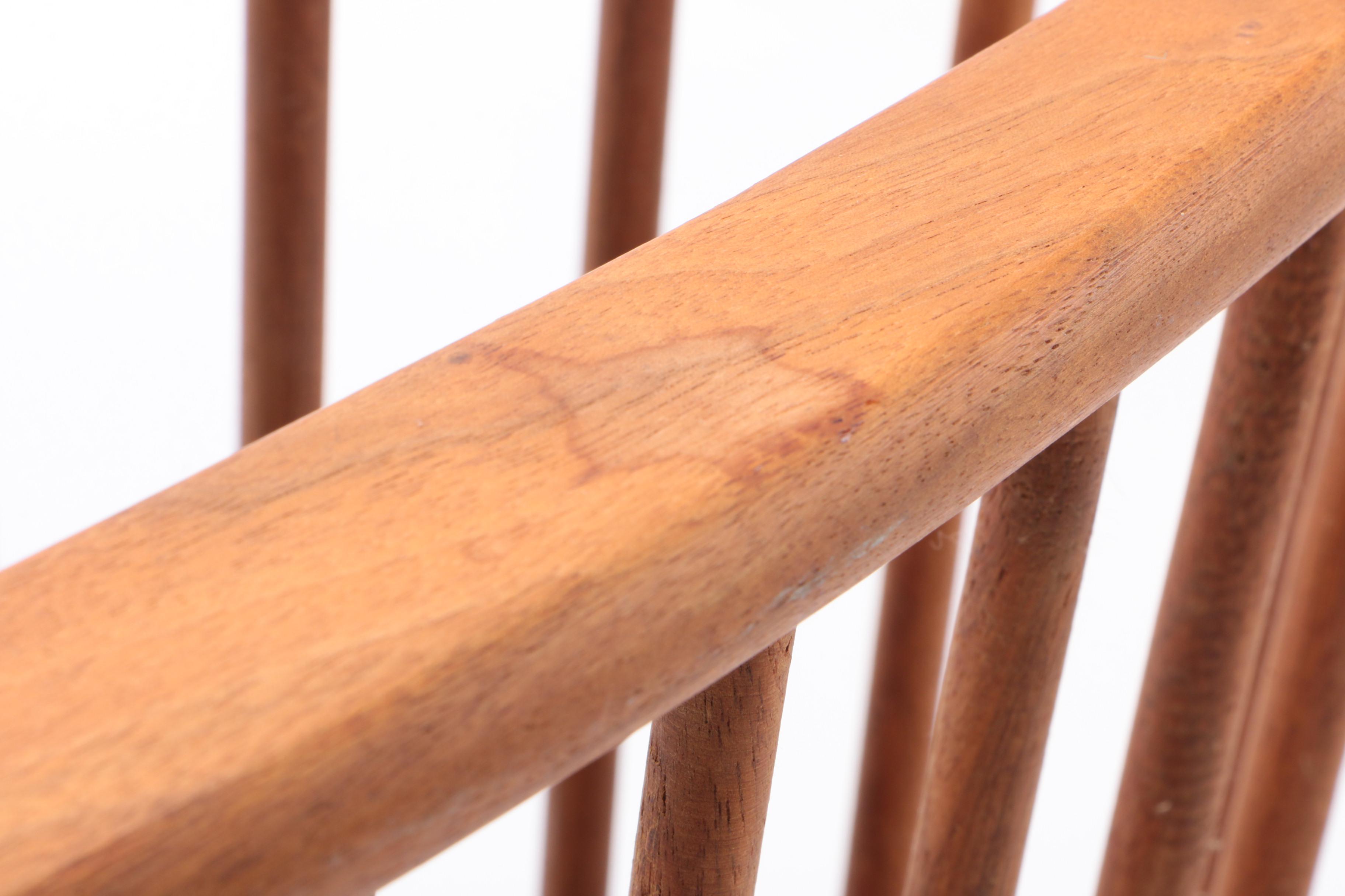 Mid Century Modern Spindle Walnut Magazine Rack