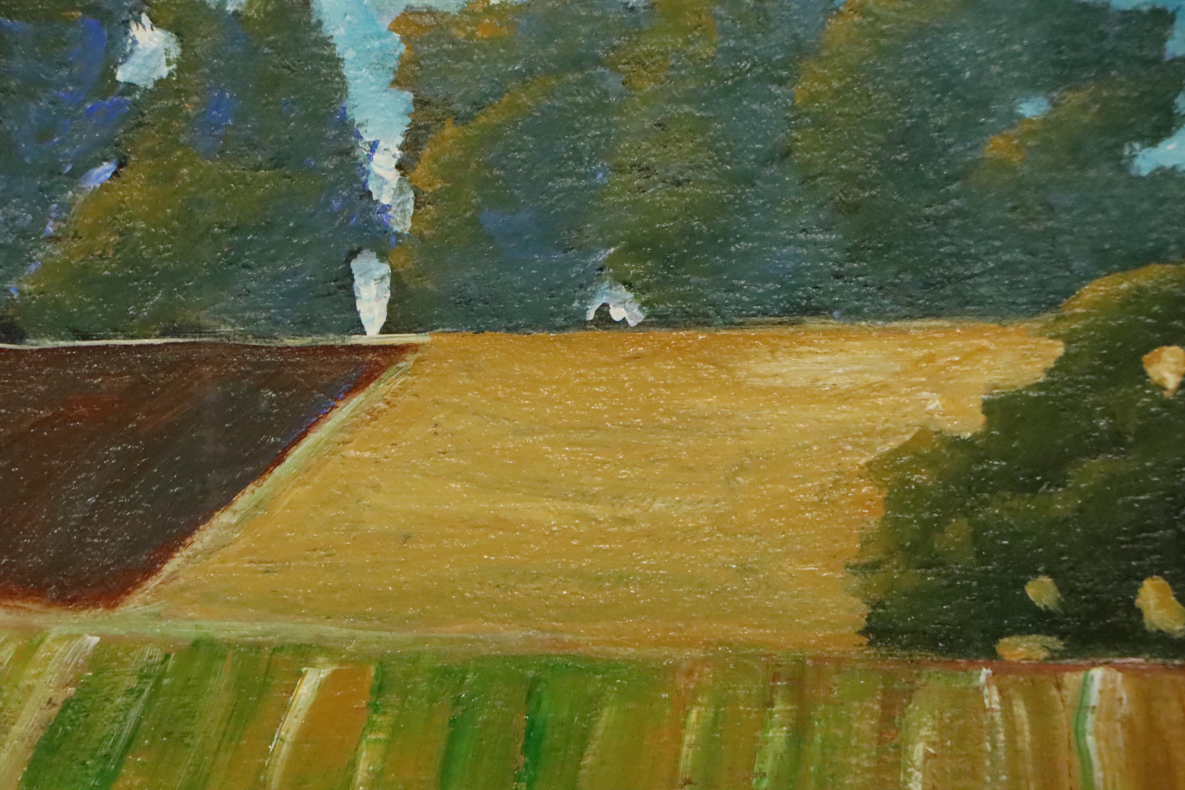 Adam Maeroff Farm Landscape Oil Painting, Late 20th Century