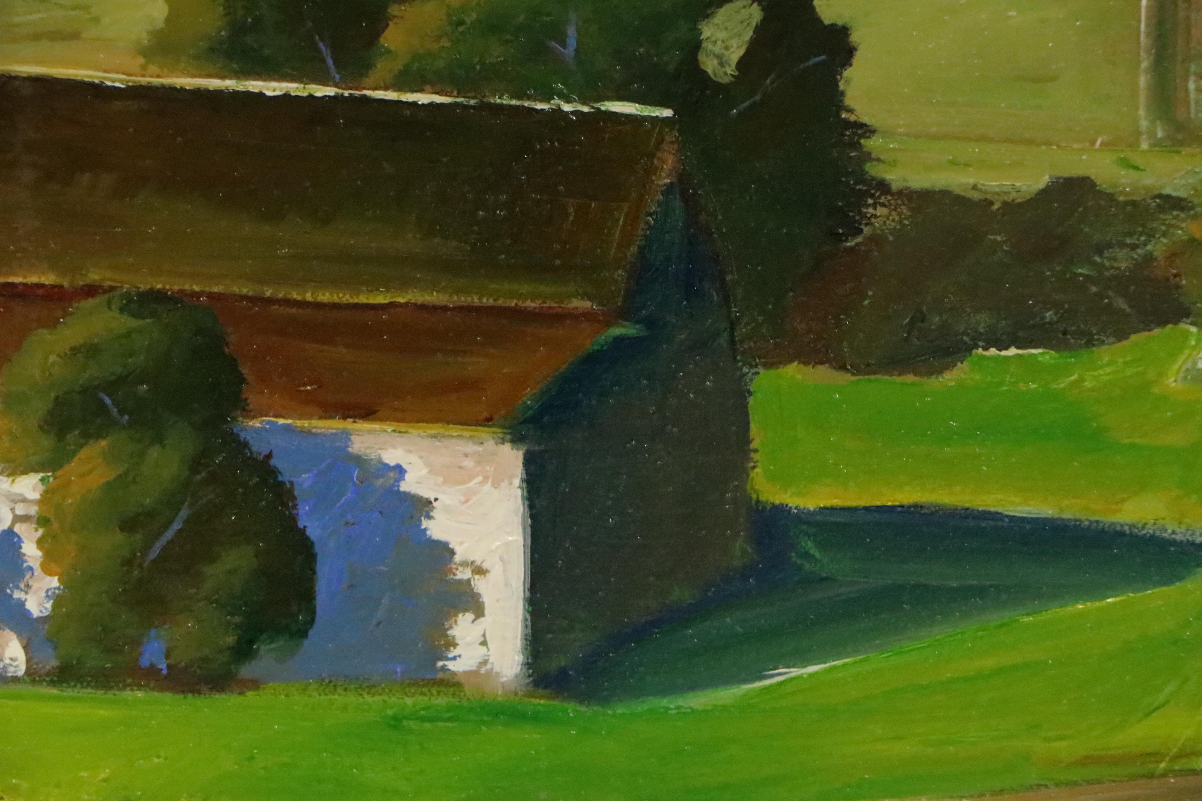 Adam Maeroff Farm Landscape Oil Painting, Late 20th Century