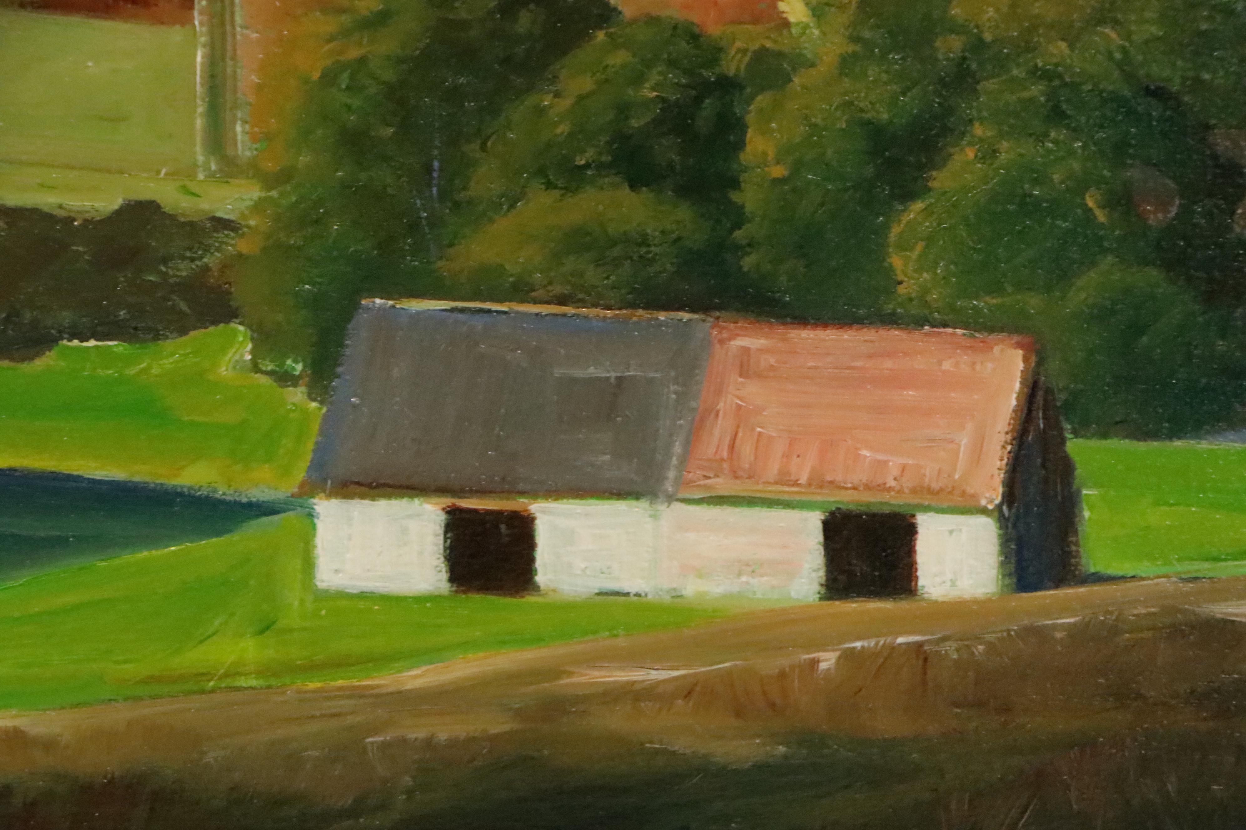 Adam Maeroff Farm Landscape Oil Painting, Late 20th Century