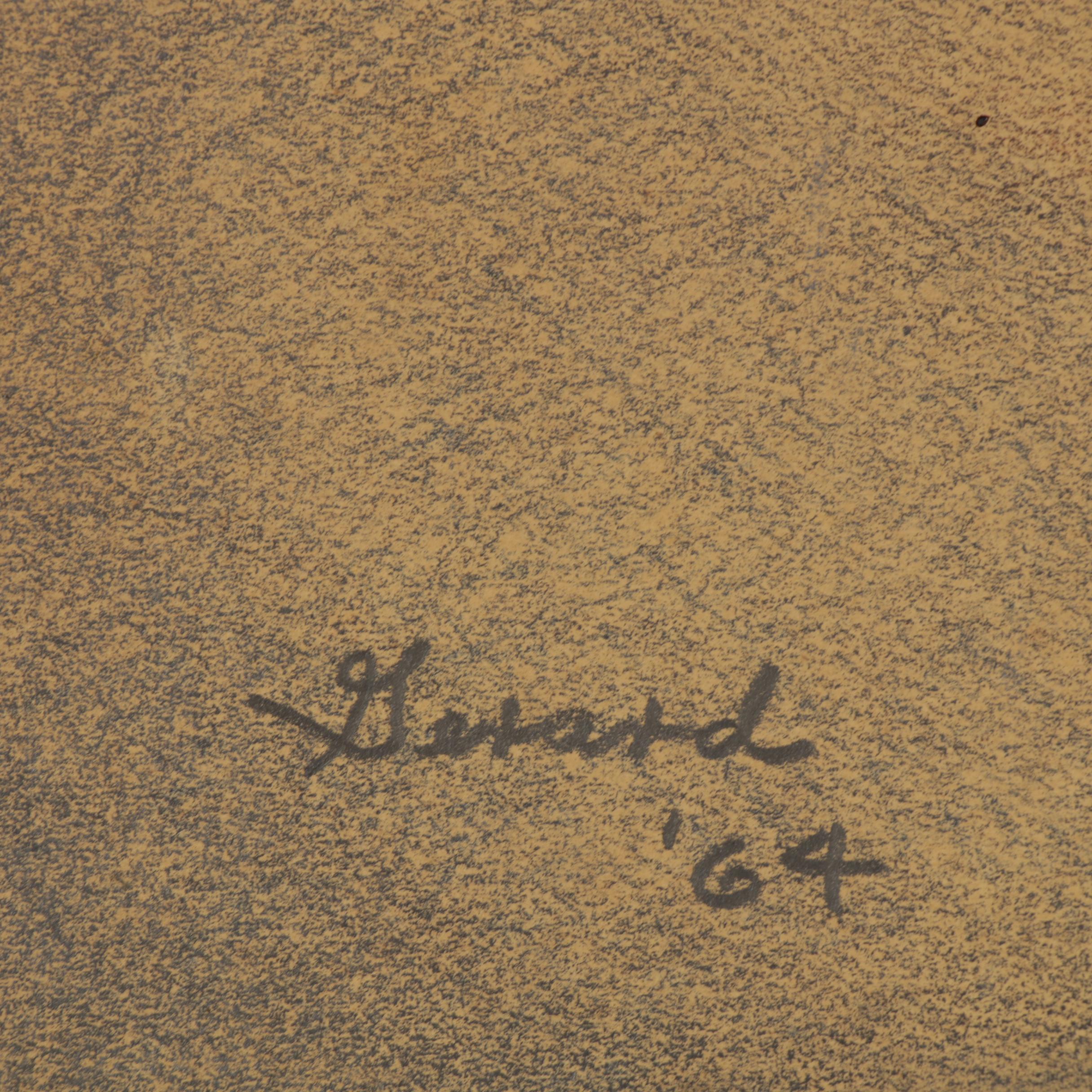 James Gerard de Martini Pastel and Graphite Drawing "Bloom Burst, No. 3", 1964