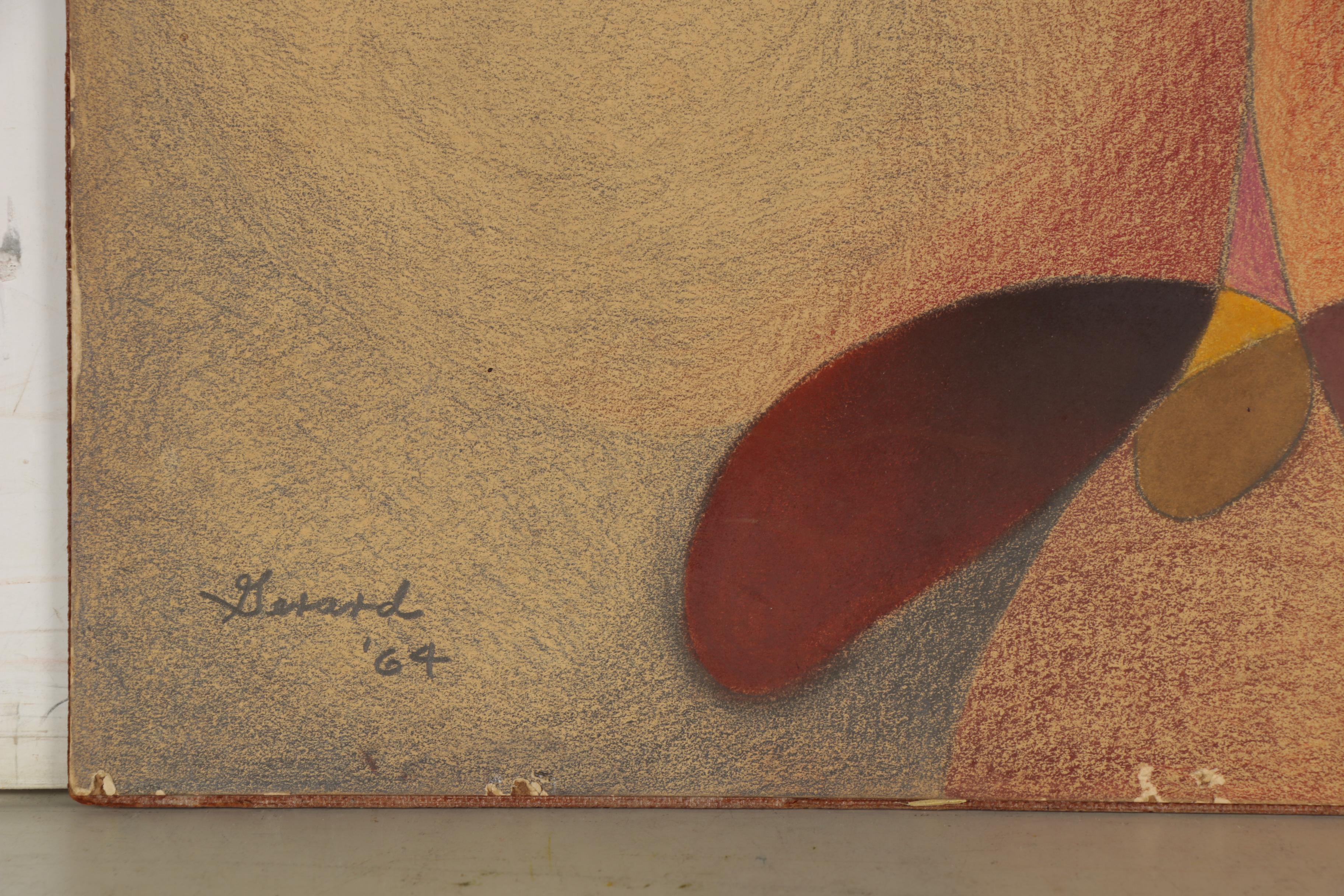 James Gerard de Martini Pastel and Graphite Drawing "Bloom Burst, No. 3", 1964