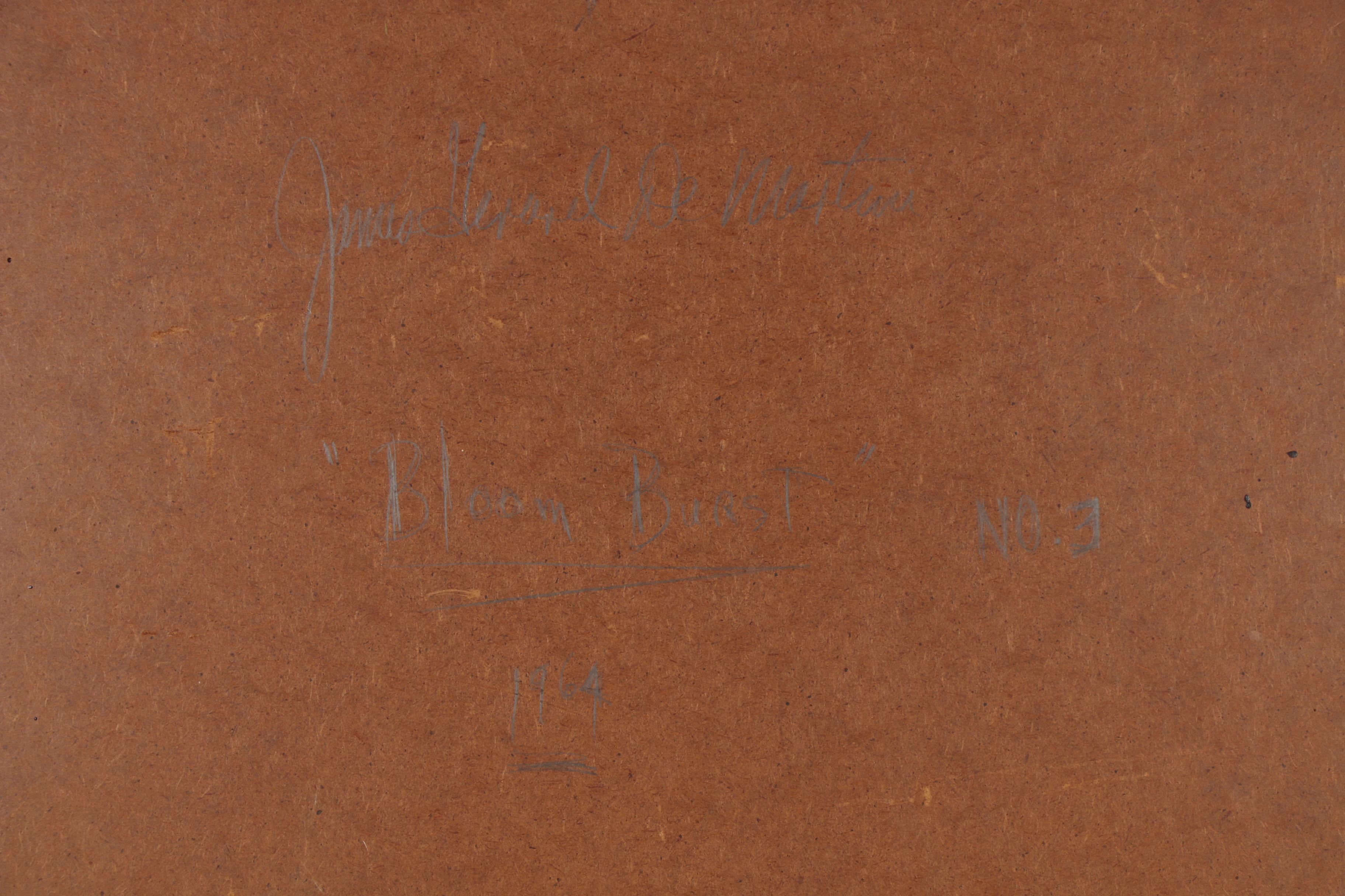 James Gerard de Martini Pastel and Graphite Drawing "Bloom Burst, No. 3", 1964