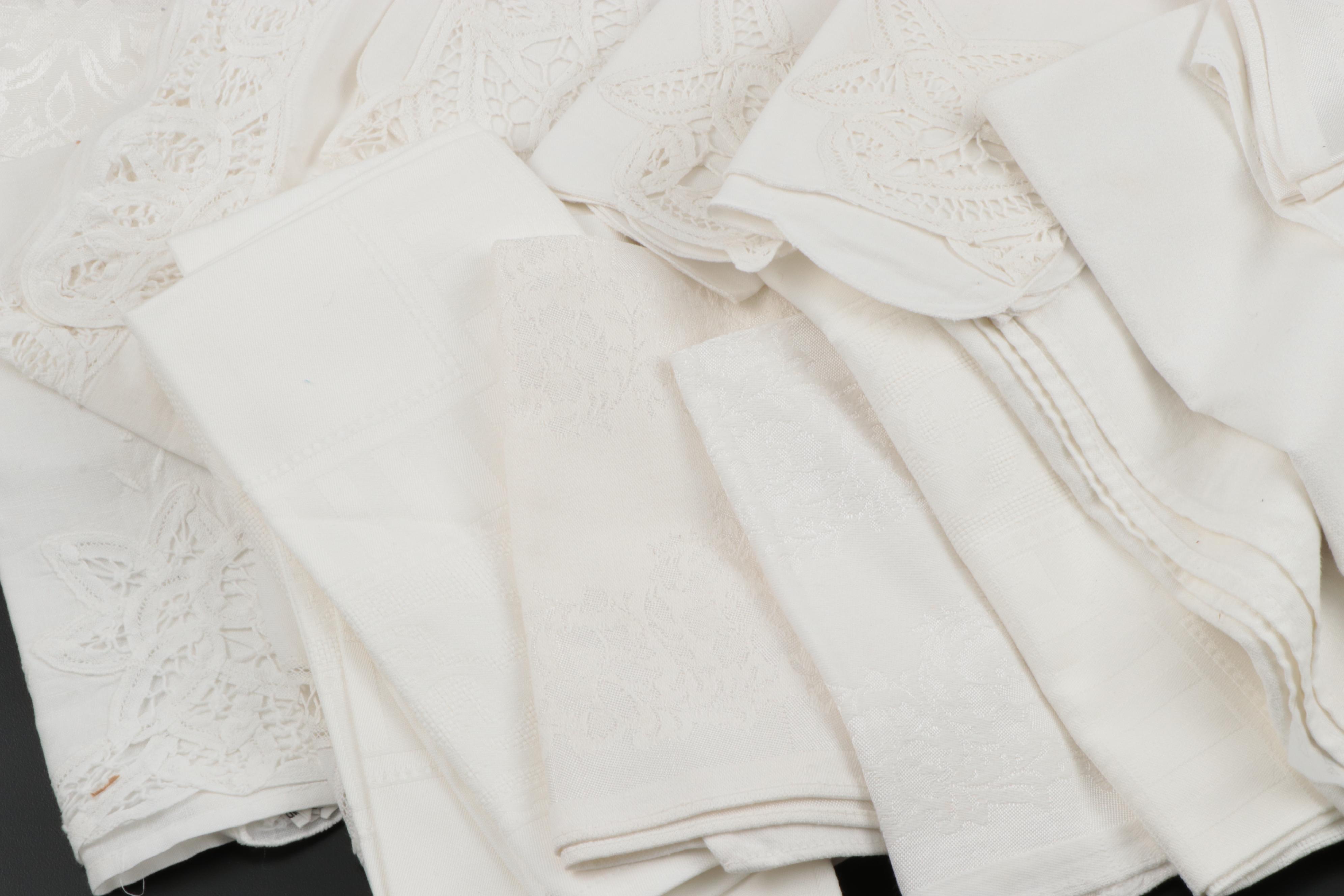 White Tablecloth, Napkins, and Other Table Linens