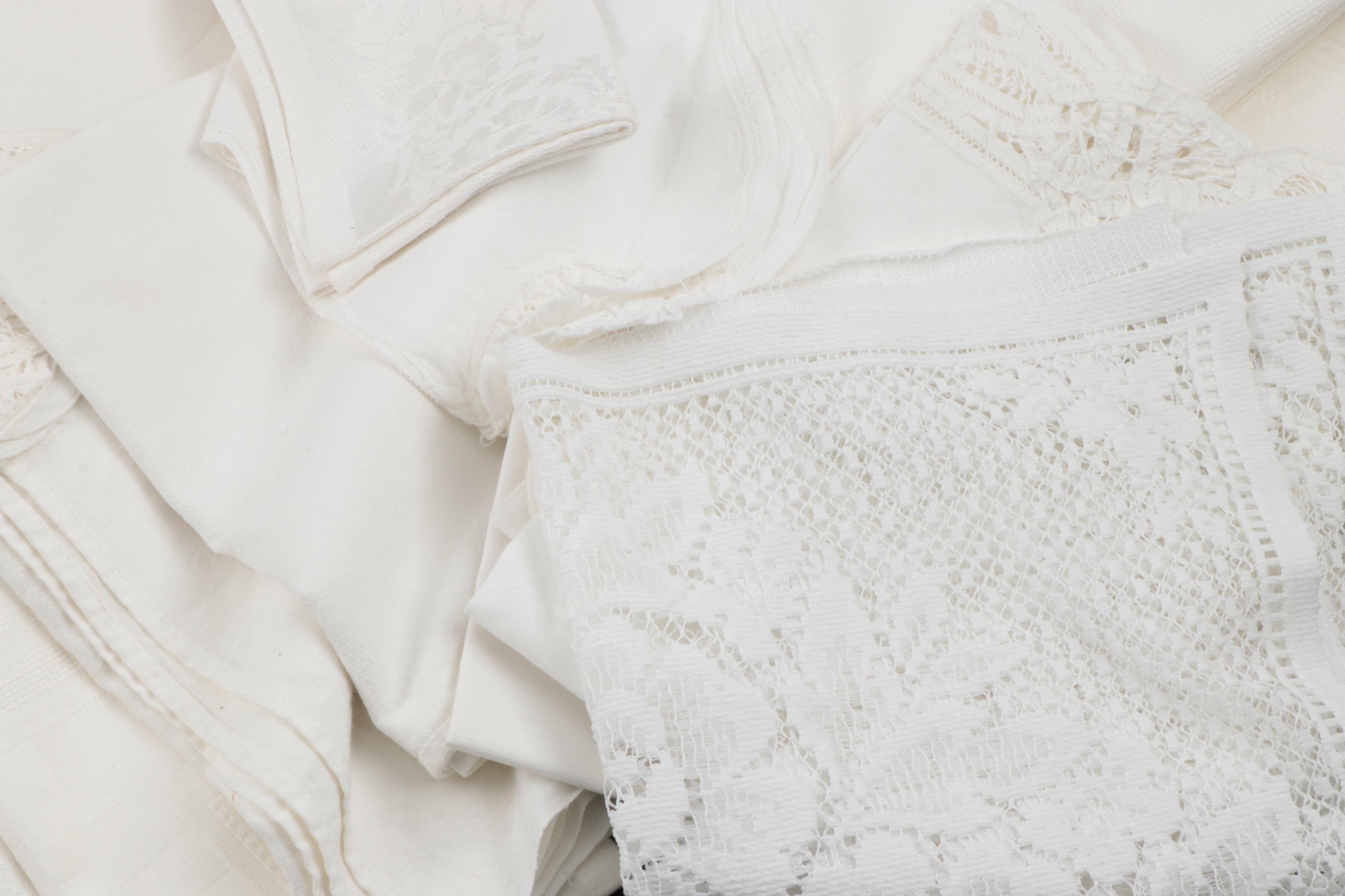 White Tablecloth, Napkins, and Other Table Linens