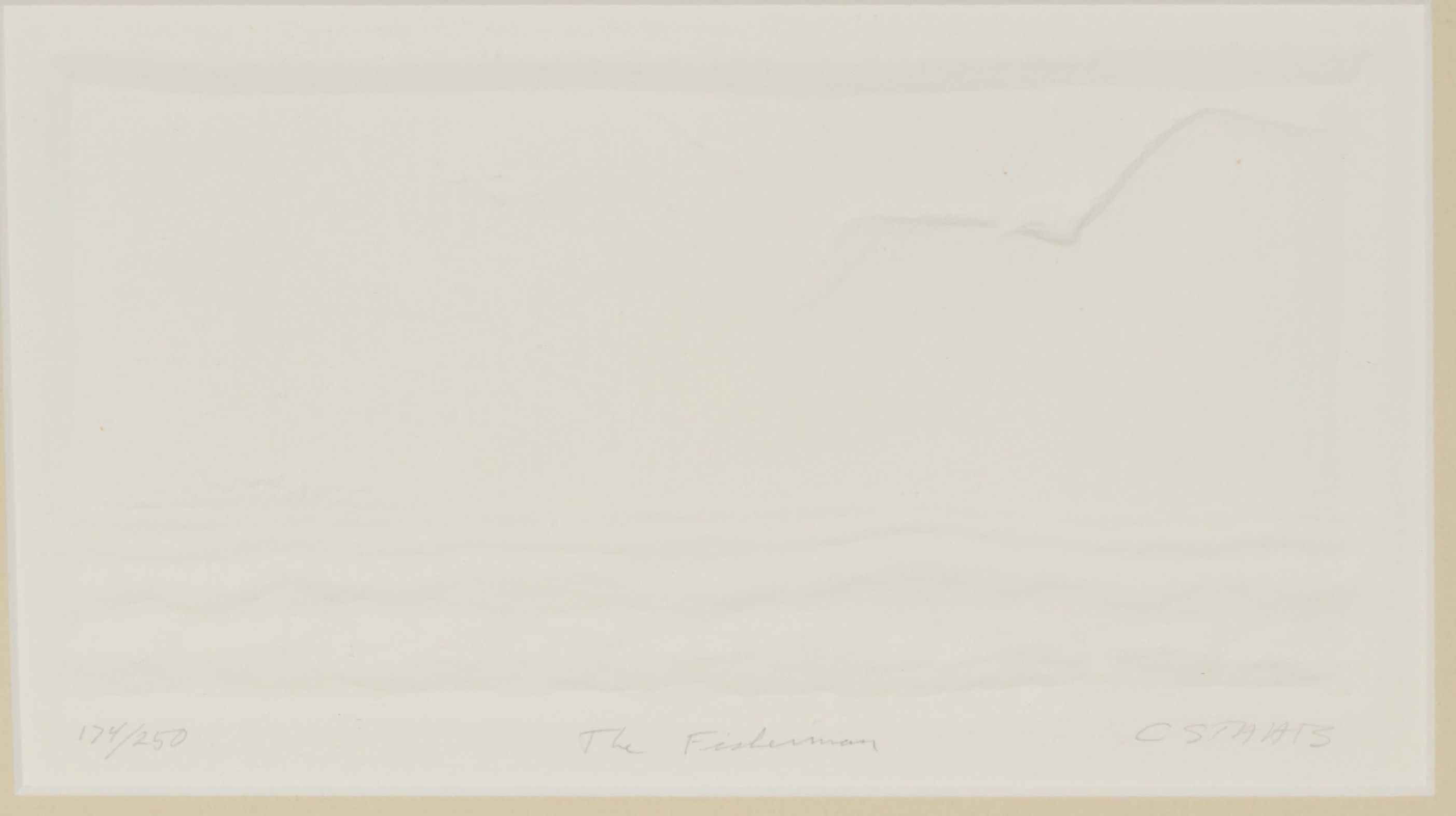 Charles E. Staats Embossed Print "The Fisherman", 20th Century