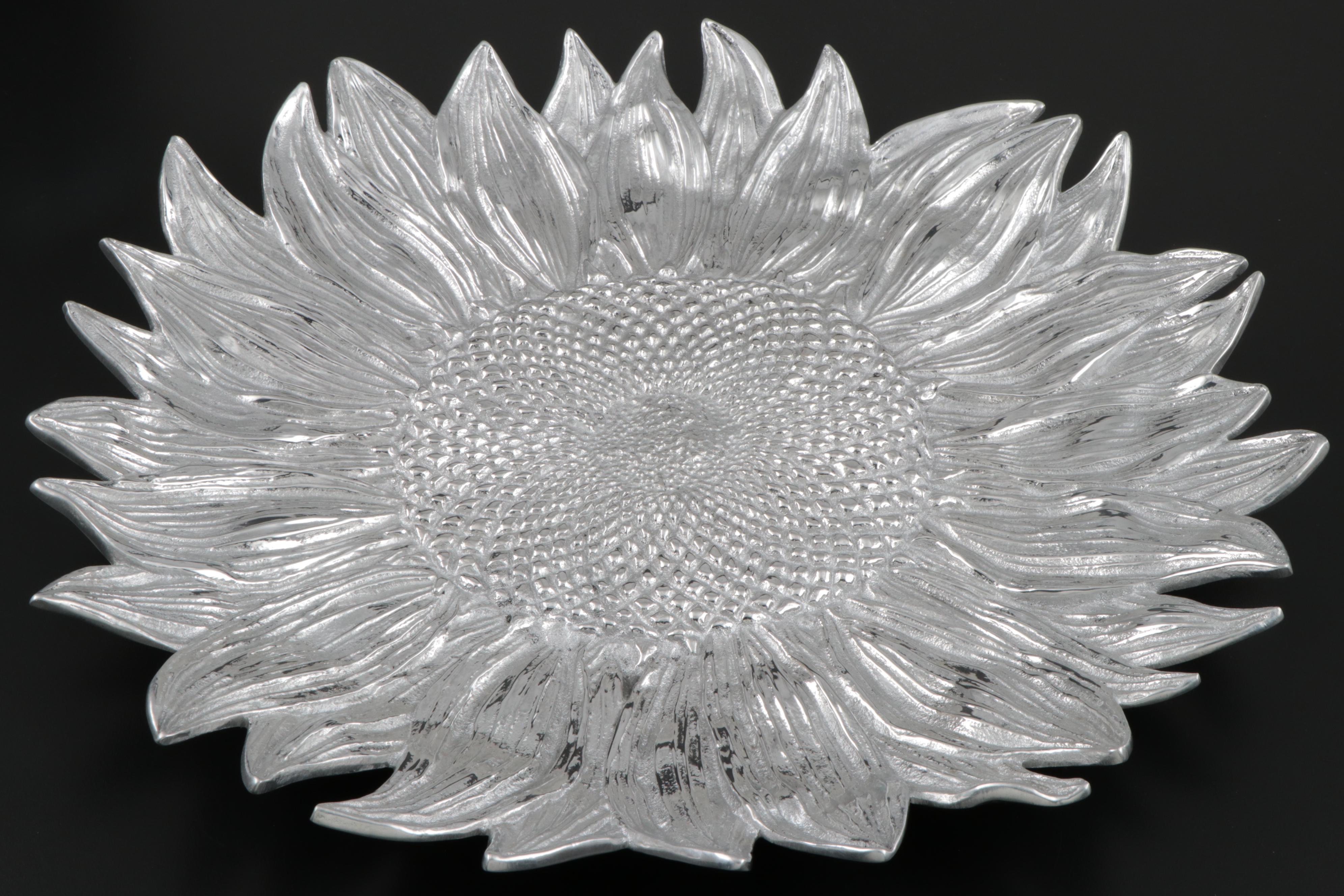 Mariposa Aluminum Sunflower Platter