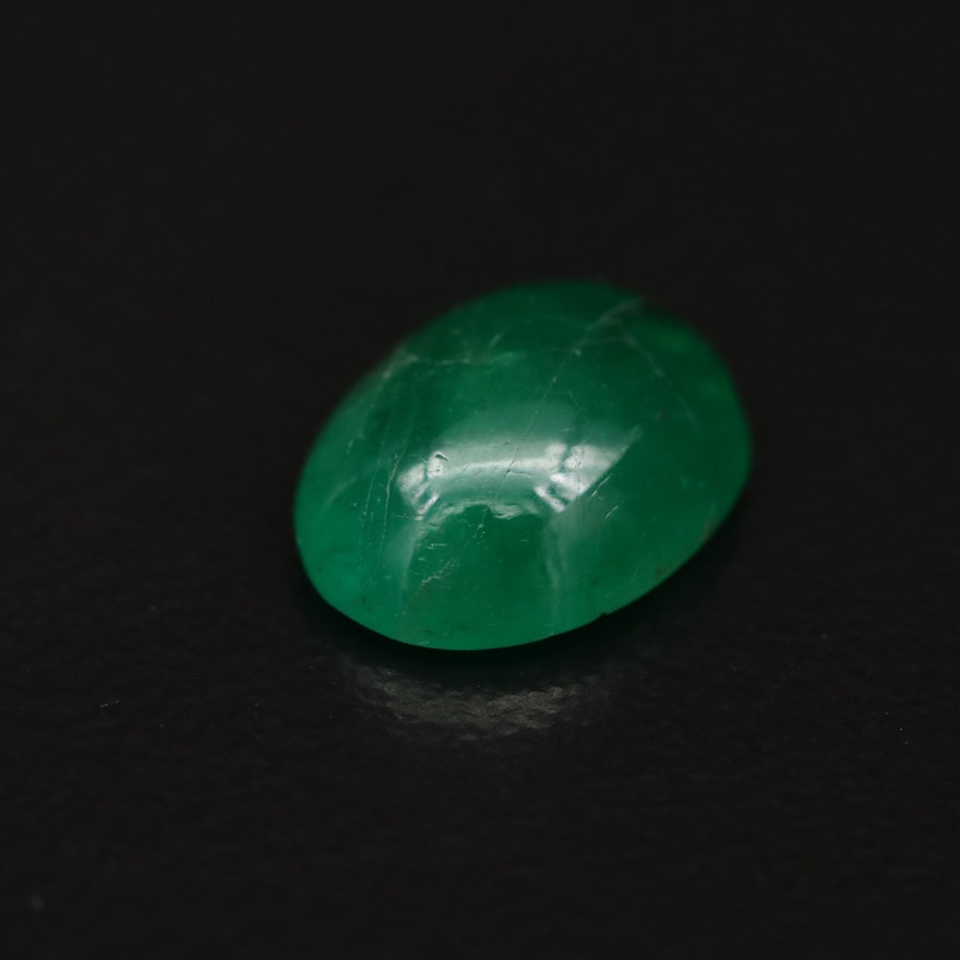 Loose 2.52 CT Oval Cabochon Emerald