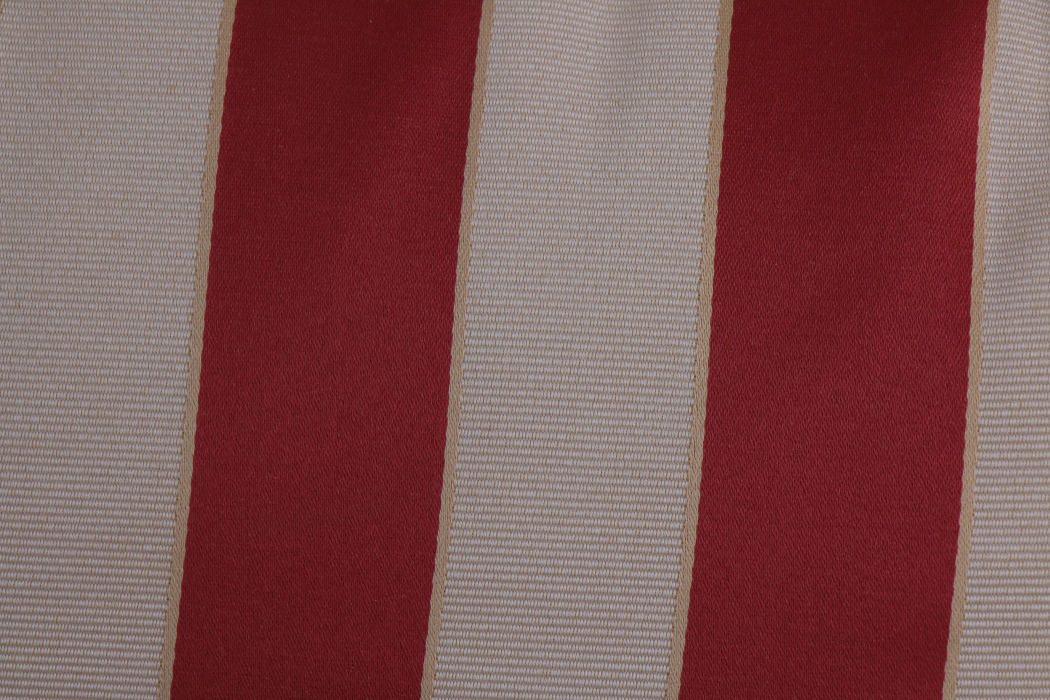 Century Furniture Striped Fabric Club Chair with Ottoman