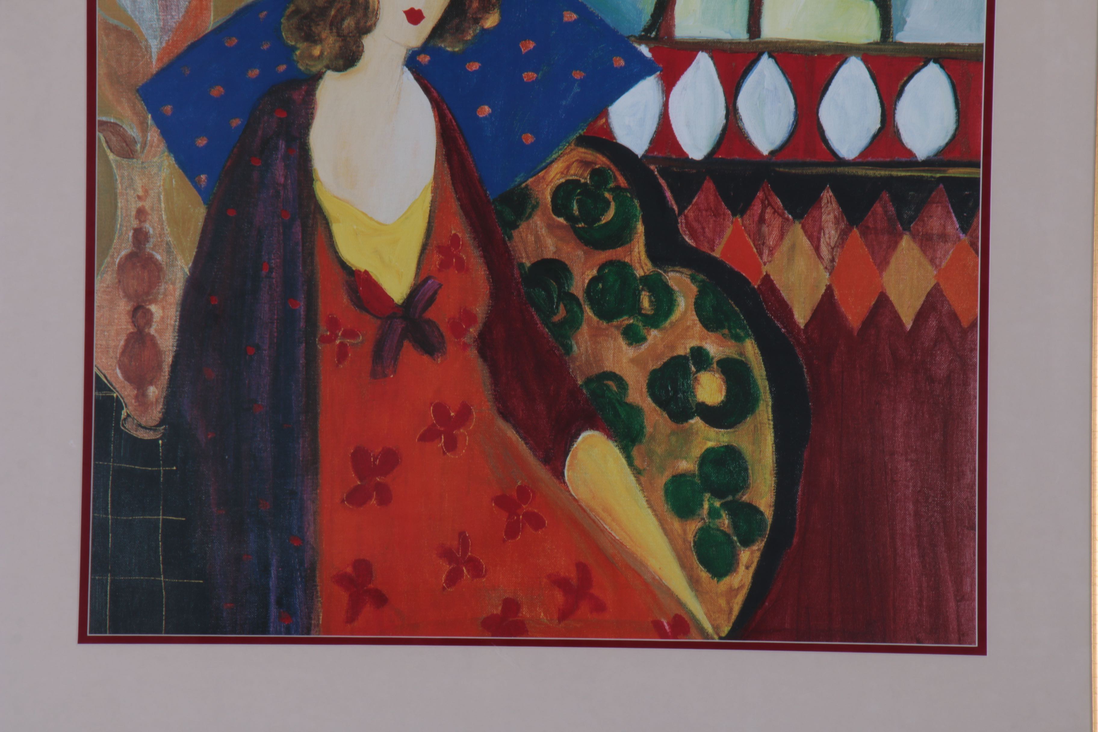 Offset Lithograph After Itzchak Tarkay "Indigo Chapeau"