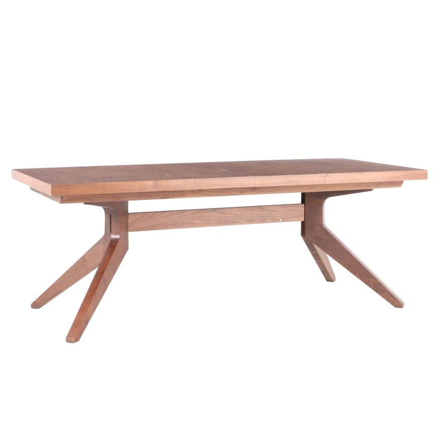 Matthew Hilton for Case Walnut "Cross Extension Table" with Leaf Inserts