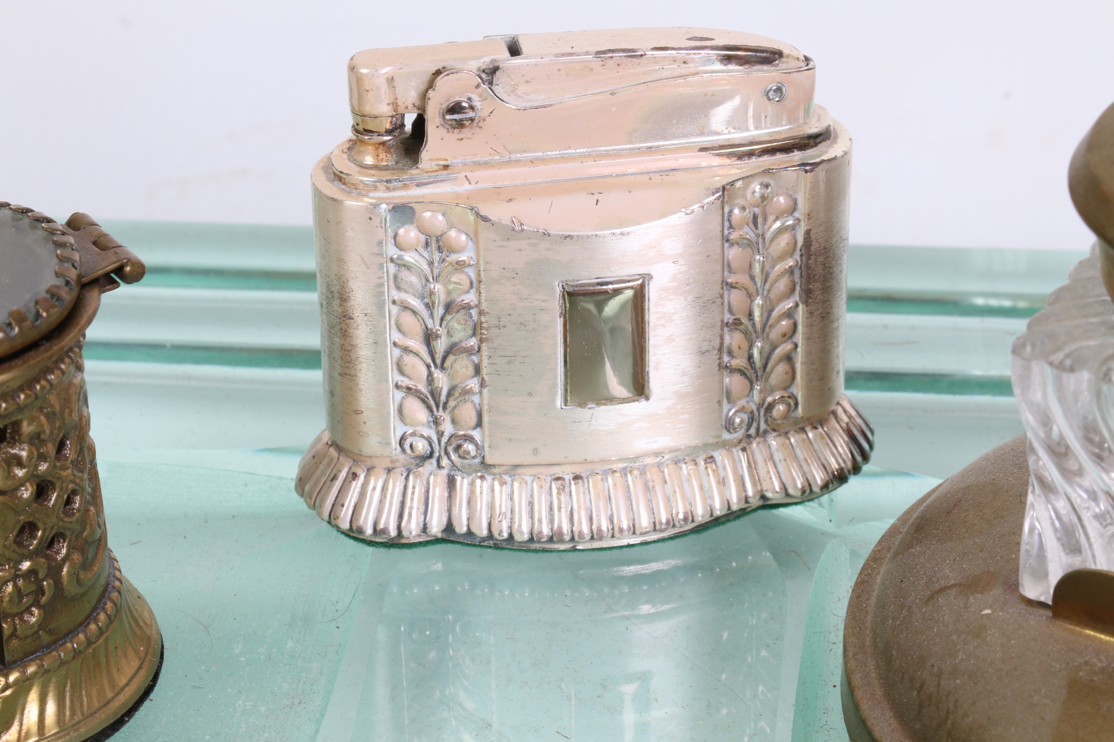 Ronson Lighters, Toledo Enameled Brass Scissors and Desk Decor, Early/Mid 20th C