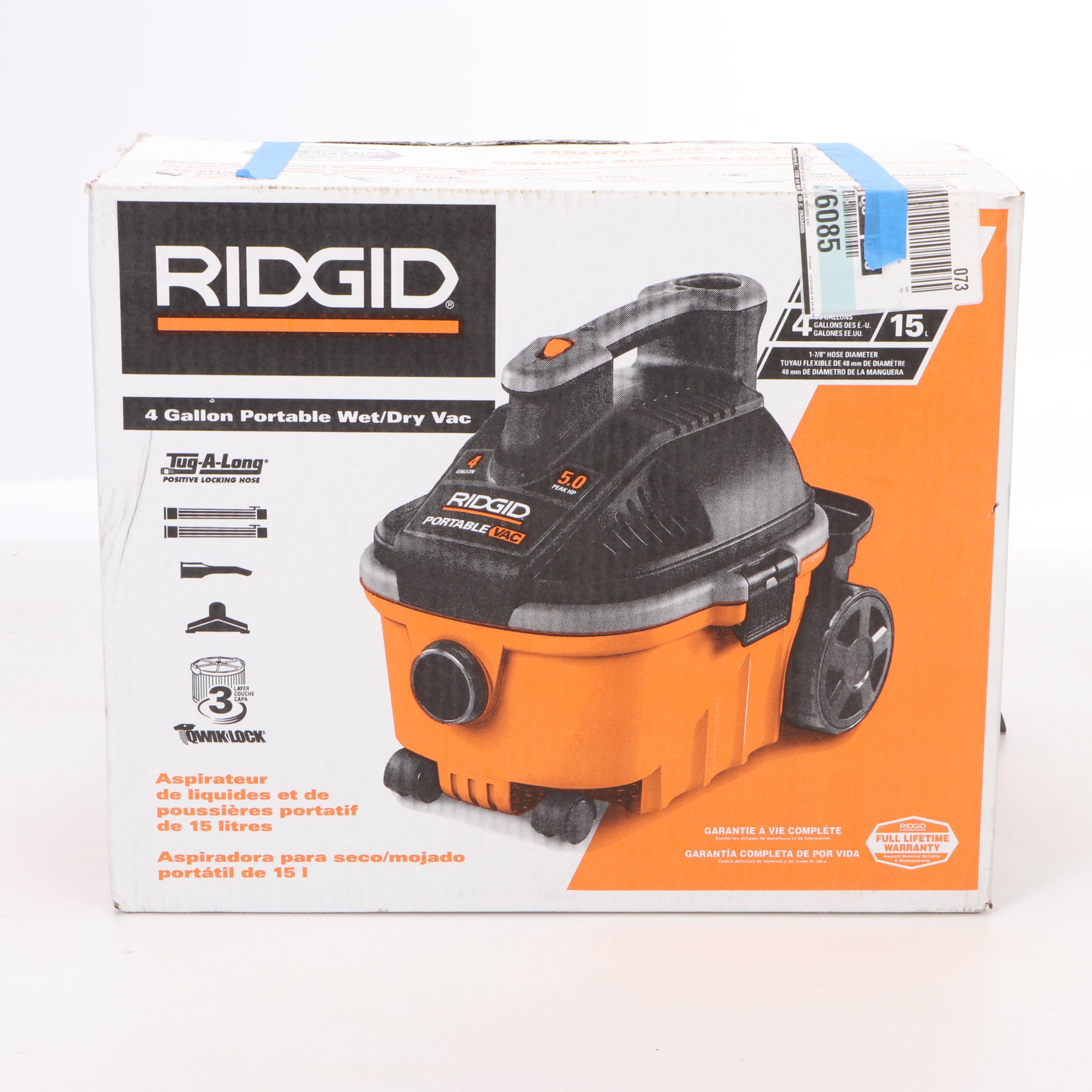 Ridgid Four-Gallon Portable Wet/Dry Vac