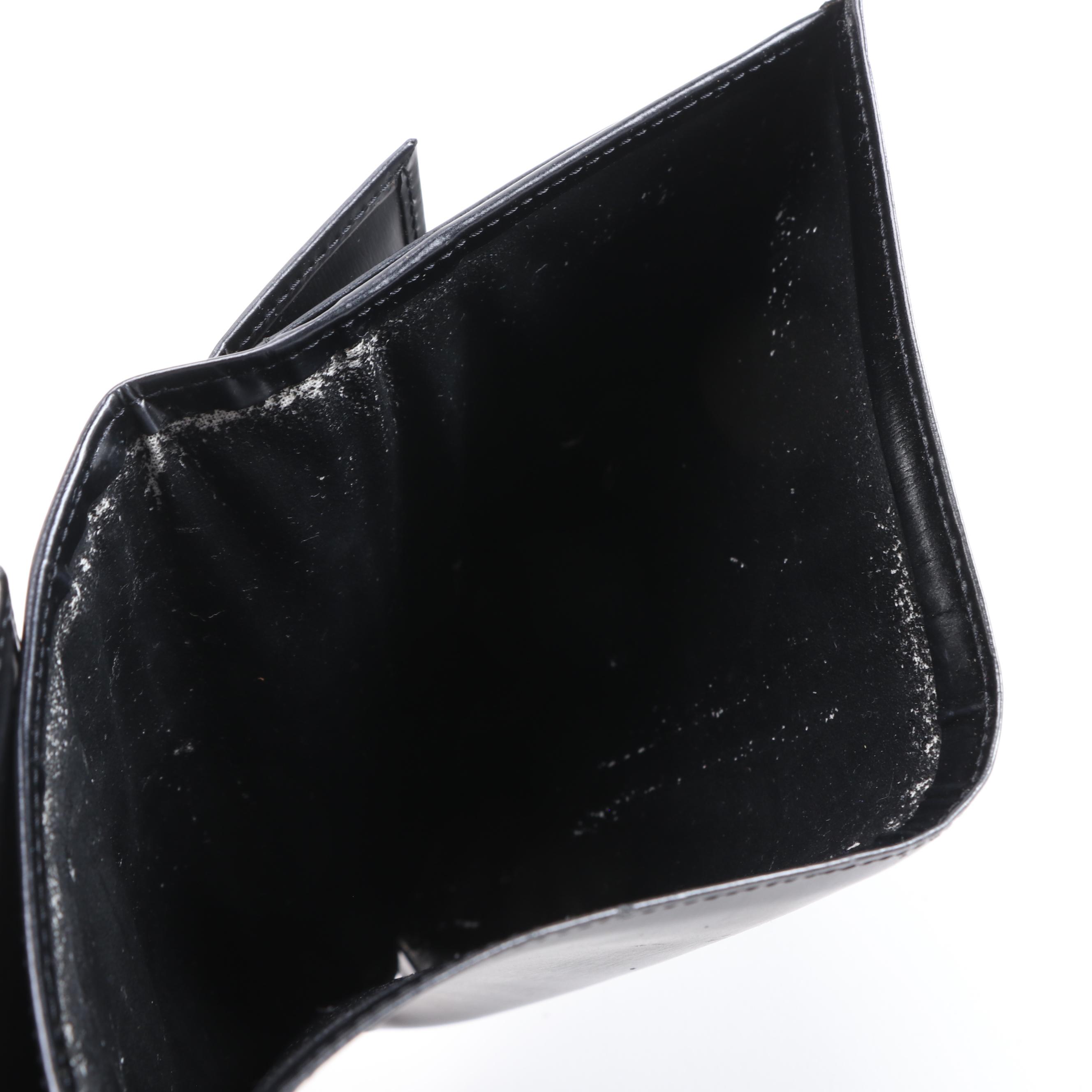 Cartier Panther Logo Black Leather Wallet