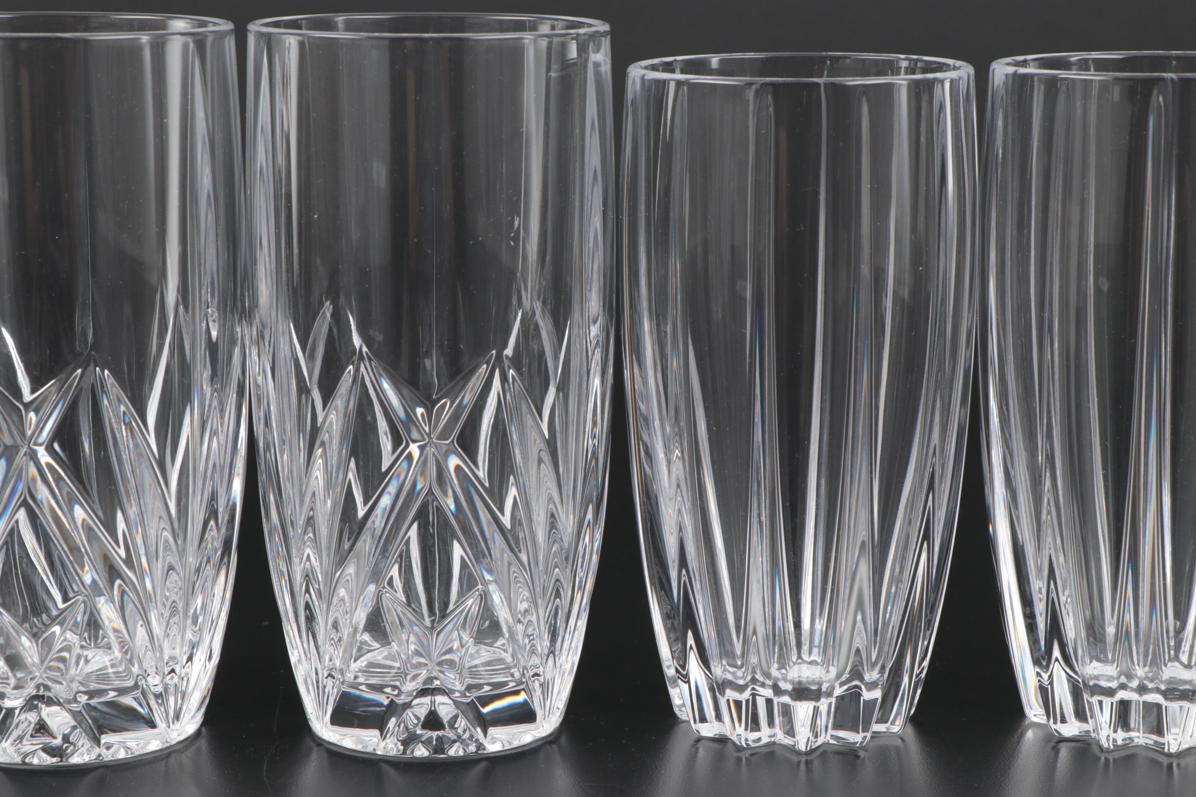 Maquis by Waterford "Brookside" and "Omega" Crystal Highball Glasses