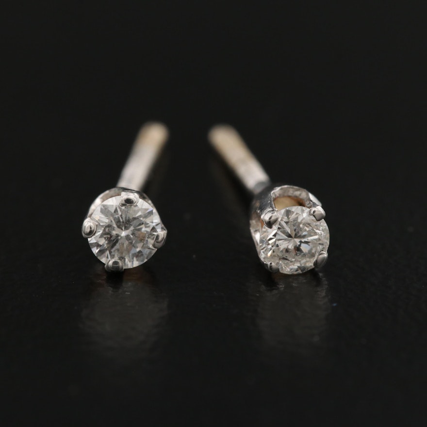 14K 0.22 CTW Diamond Solitaire Earrings