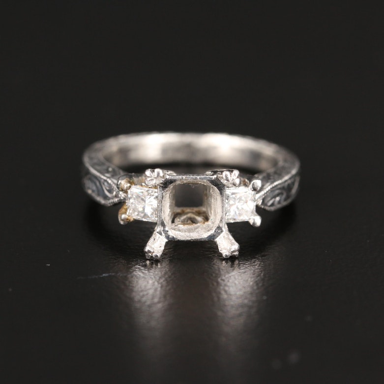 Tacori Platinum Diamond Ring with Loose 1.37 CT Diamond with GIA Report