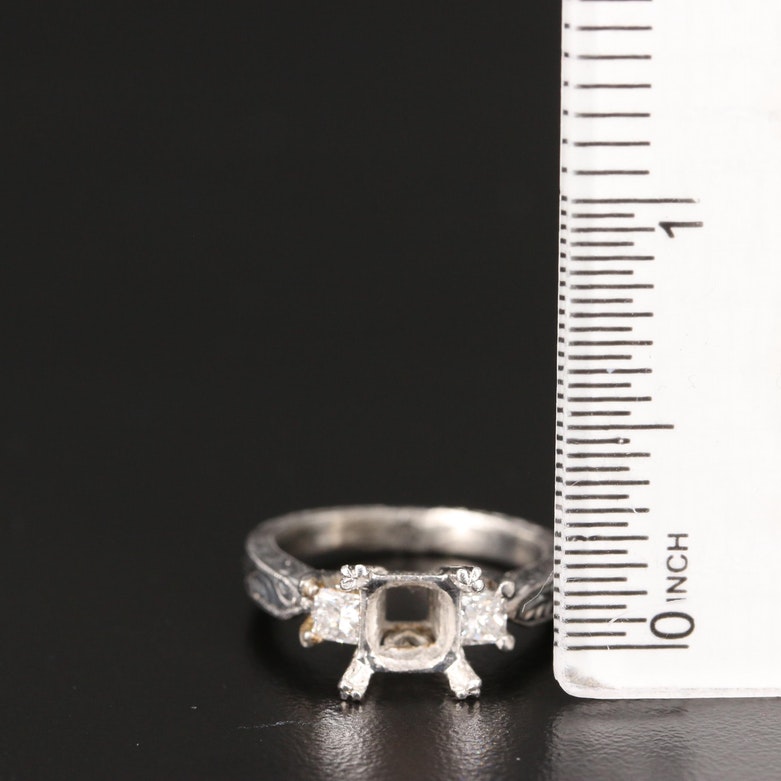 Tacori Platinum Diamond Ring with Loose 1.37 CT Diamond with GIA Report