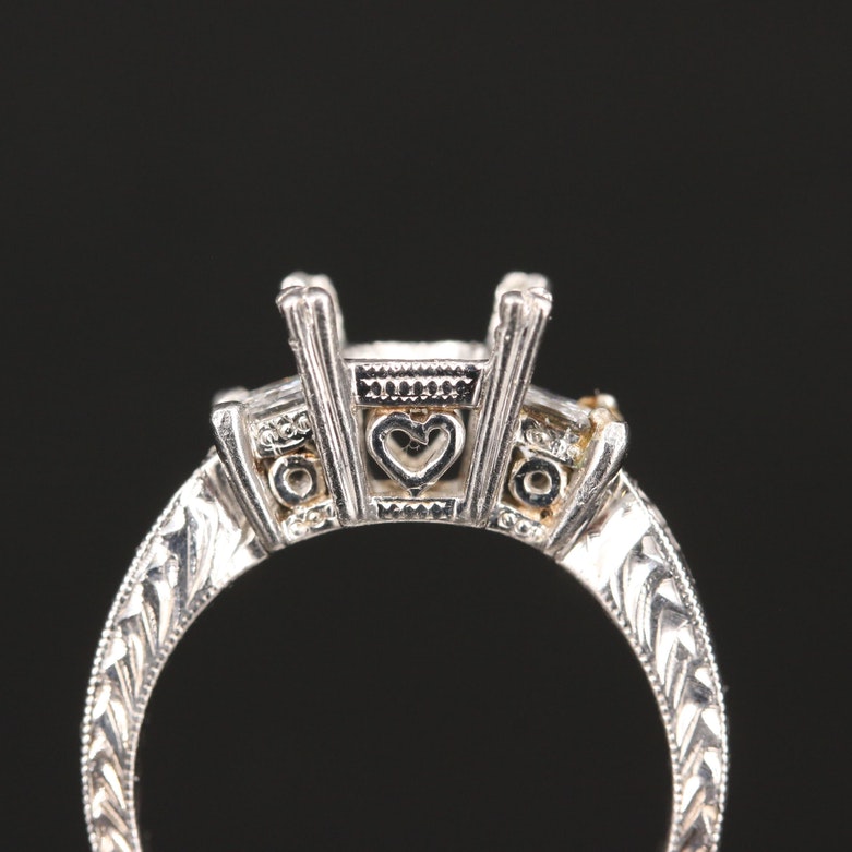 Tacori Platinum Diamond Ring with Loose 1.37 CT Diamond with GIA Report