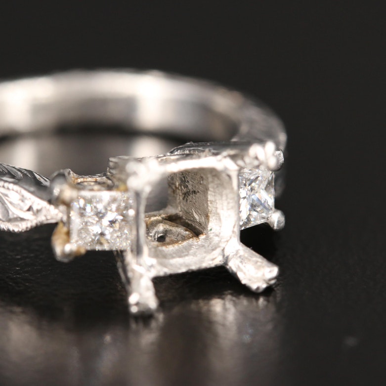 Tacori Platinum Diamond Ring with Loose 1.37 CT Diamond with GIA Report