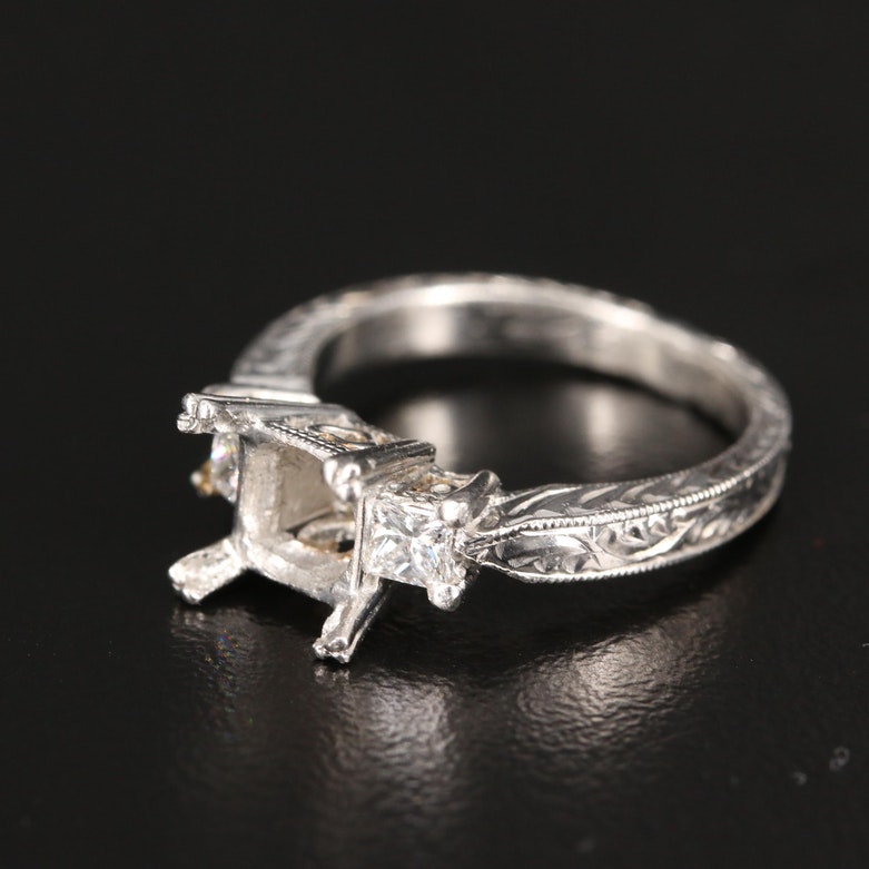 Tacori Platinum Diamond Ring with Loose 1.37 CT Diamond with GIA Report