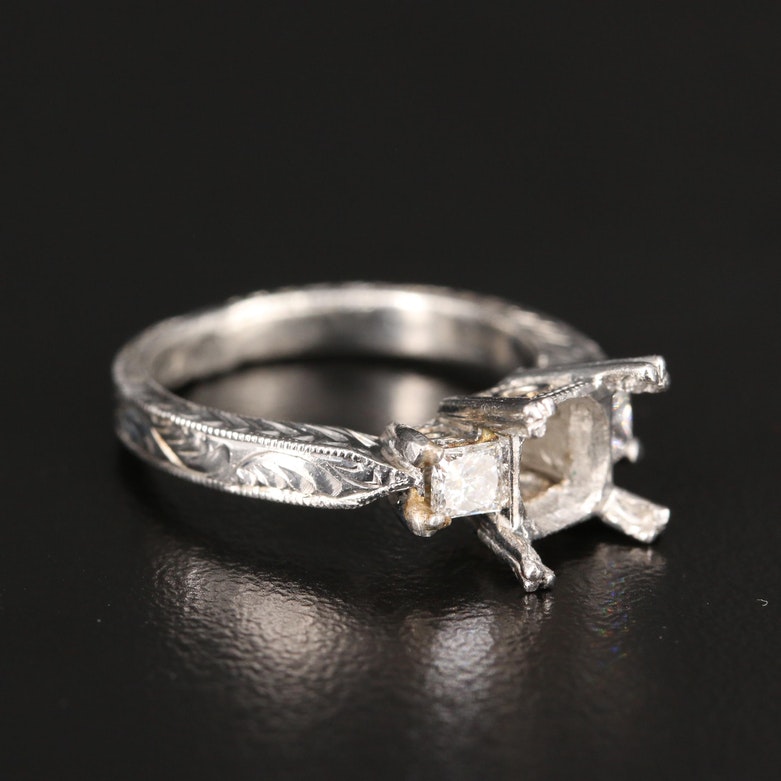 Tacori Platinum Diamond Ring with Loose 1.37 CT Diamond with GIA Report